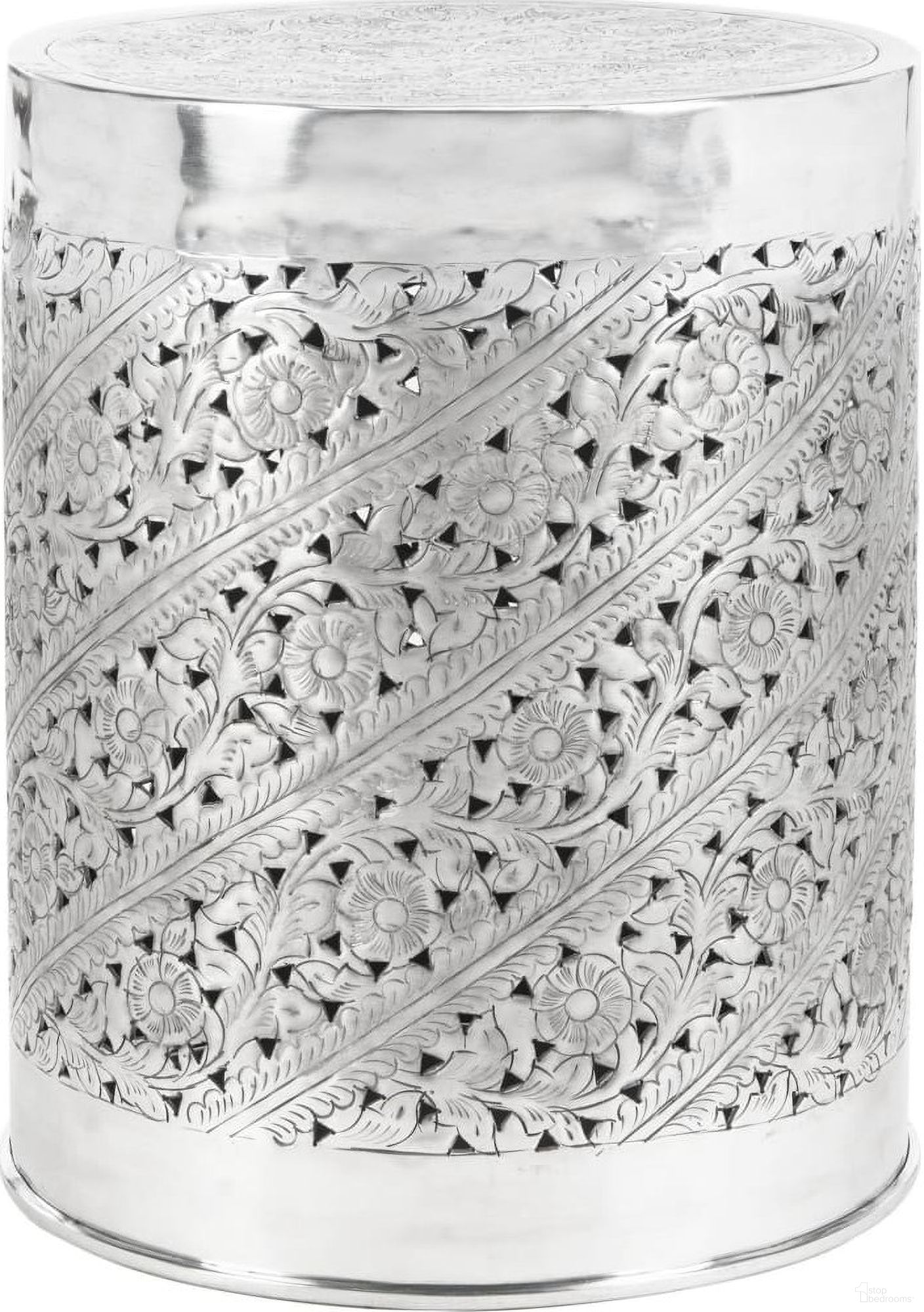 The appearance of Adrien Silver End Table designed by Safavieh in the modern / contemporary interior design. This silver piece of furniture was selected by 1StopBedrooms from Safavieh FOX Collection to add a touch of cosiness and style into your home. Sku: FOX4518A. Material: Aluminum.