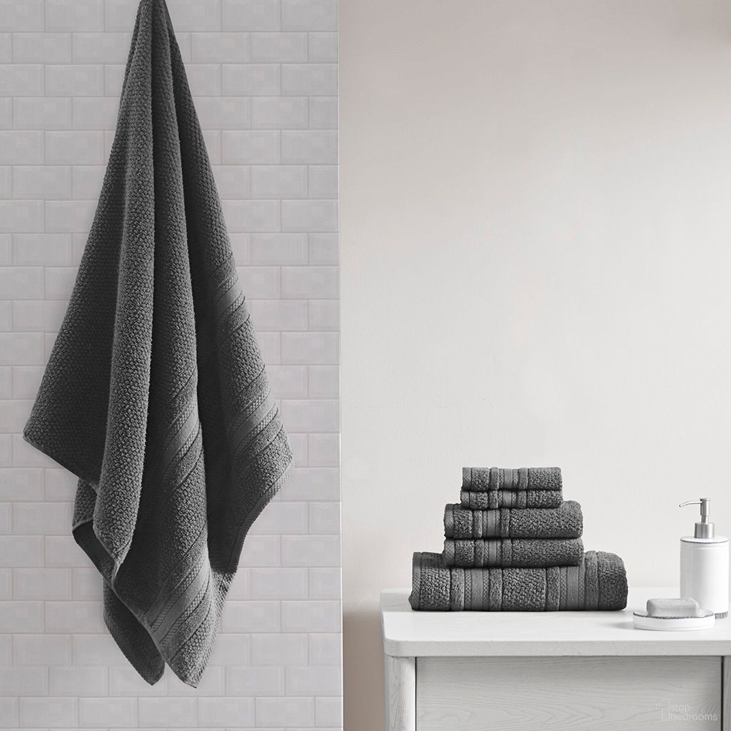 Adrien Super Soft Cotton Quick Dry Bath Towel 6 Piece Set In Dark Gray