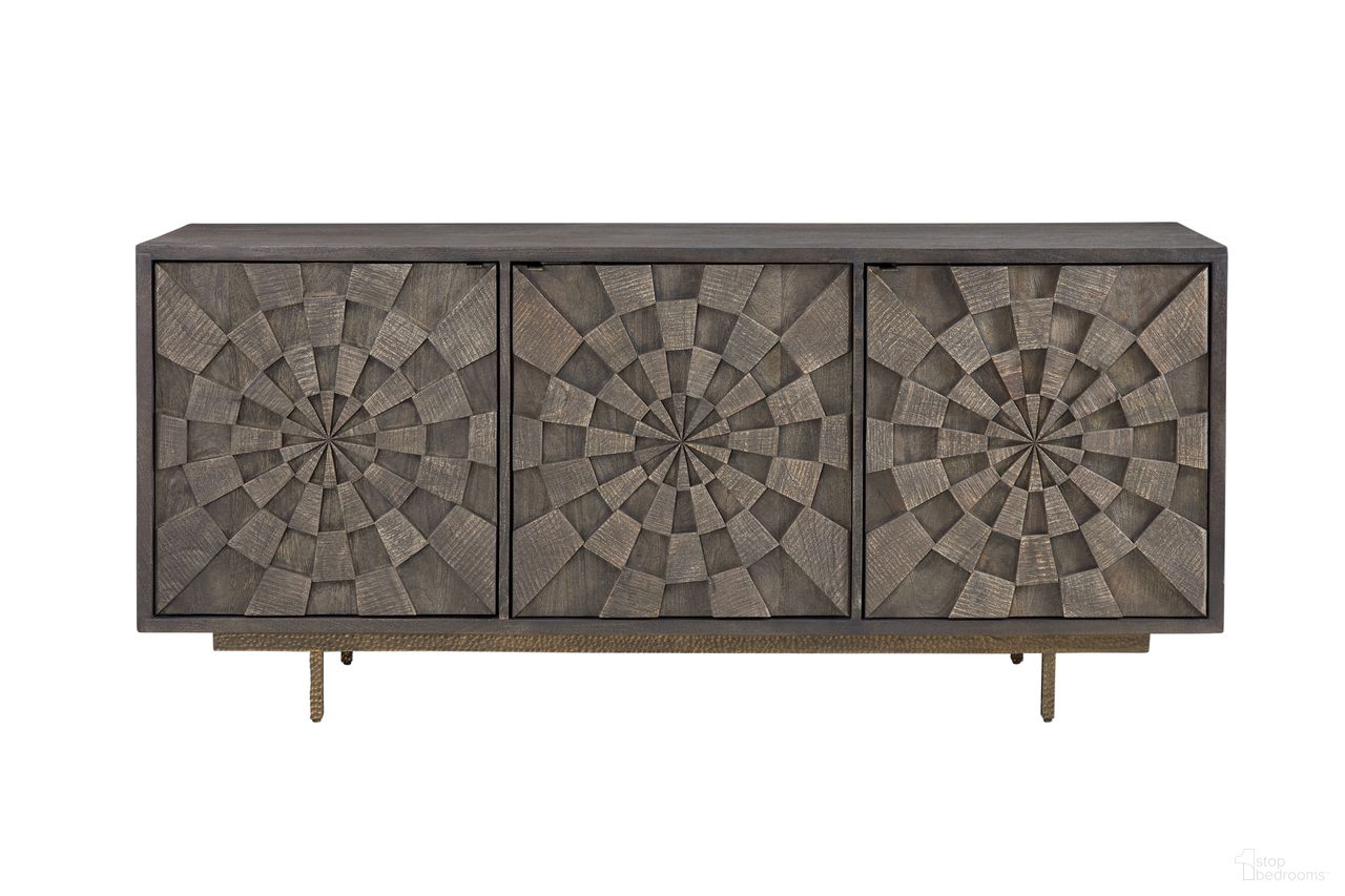 The appearance of Adrienne Bates Server In Brown designed by Bassett Mirror Company in the modern / contemporary interior design. This brown piece of furniture was selected by 1StopBedrooms from Adrienne Collection to add a touch of cosiness and style into your home. Sku: 5345-DR-576. Material: Wood.