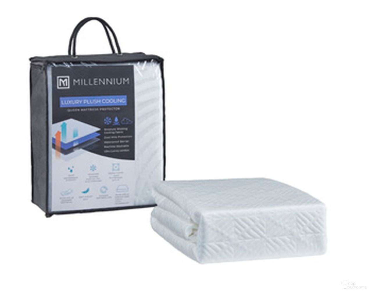 The appearance of Advanced Queen Mattress Protector Set of 4 In White designed by Signature Design by Ashley in the traditional interior design. This white piece of furniture was selected by 1StopBedrooms from Advanced Protector Collection to add a touch of cosiness and style into your home. Sku: M30903. Material: Fabric. Bed Size: Queen. Mattress Size: Queen.