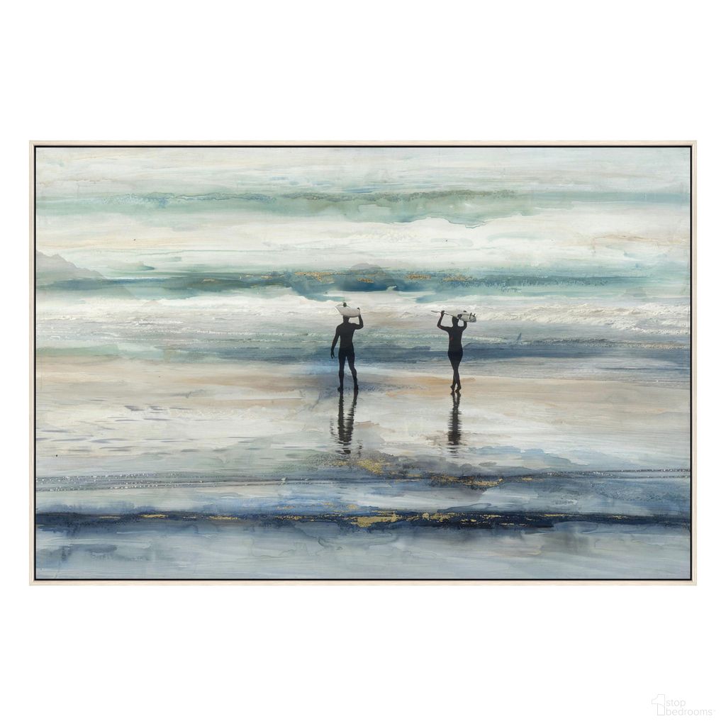 Adventurous Silhouette Beach Canvas Wall Art In Multi