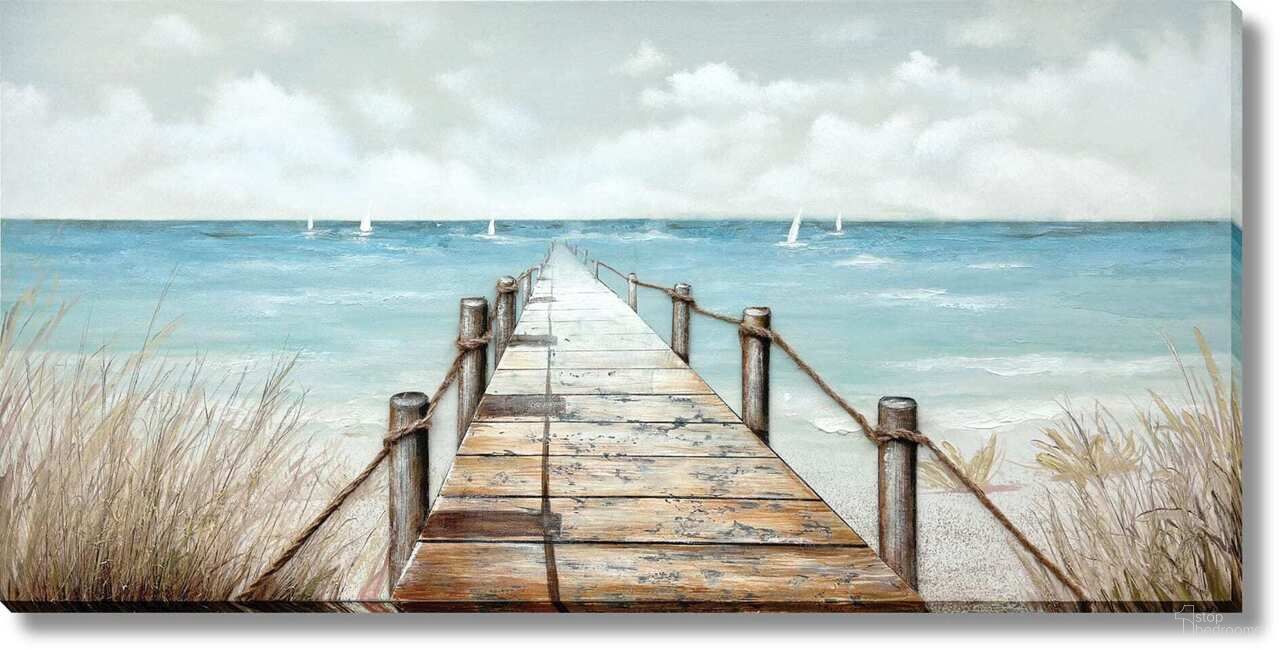 Adventurous Tranquil Escape Pier Canvas Wall Art In Multi
