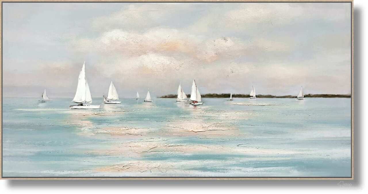 Adventurous Tranquil Regatta Horizon Canvas Wall Art In Multi