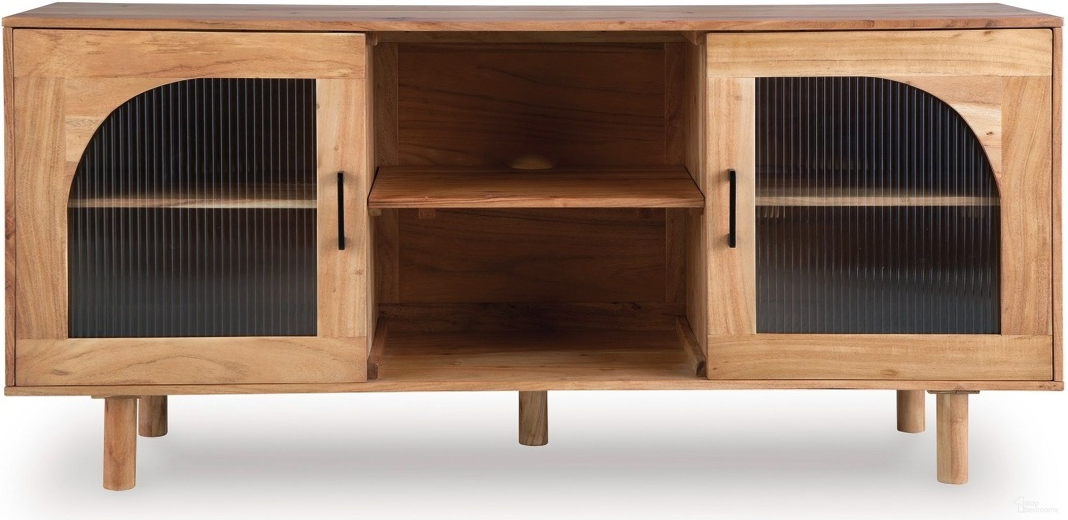 The appearance of Adway Accent Cabinet In Natural Brown designed by Signature Design by Ashley in the transitional interior design. This natural brown piece of furniture was selected by 1StopBedrooms from Adway Collection to add a touch of cosiness and style into your home. Sku: A4000709. Material: Wood.
