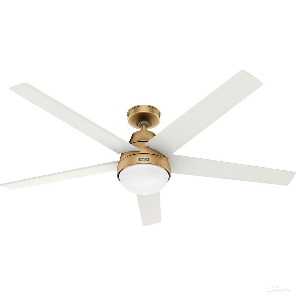 Aerodyne 60 Inch Wi-Fi Energy Star Ceiling Fan with LED Light Kit and Handheld Remote In Luxe Gold and Fresh White