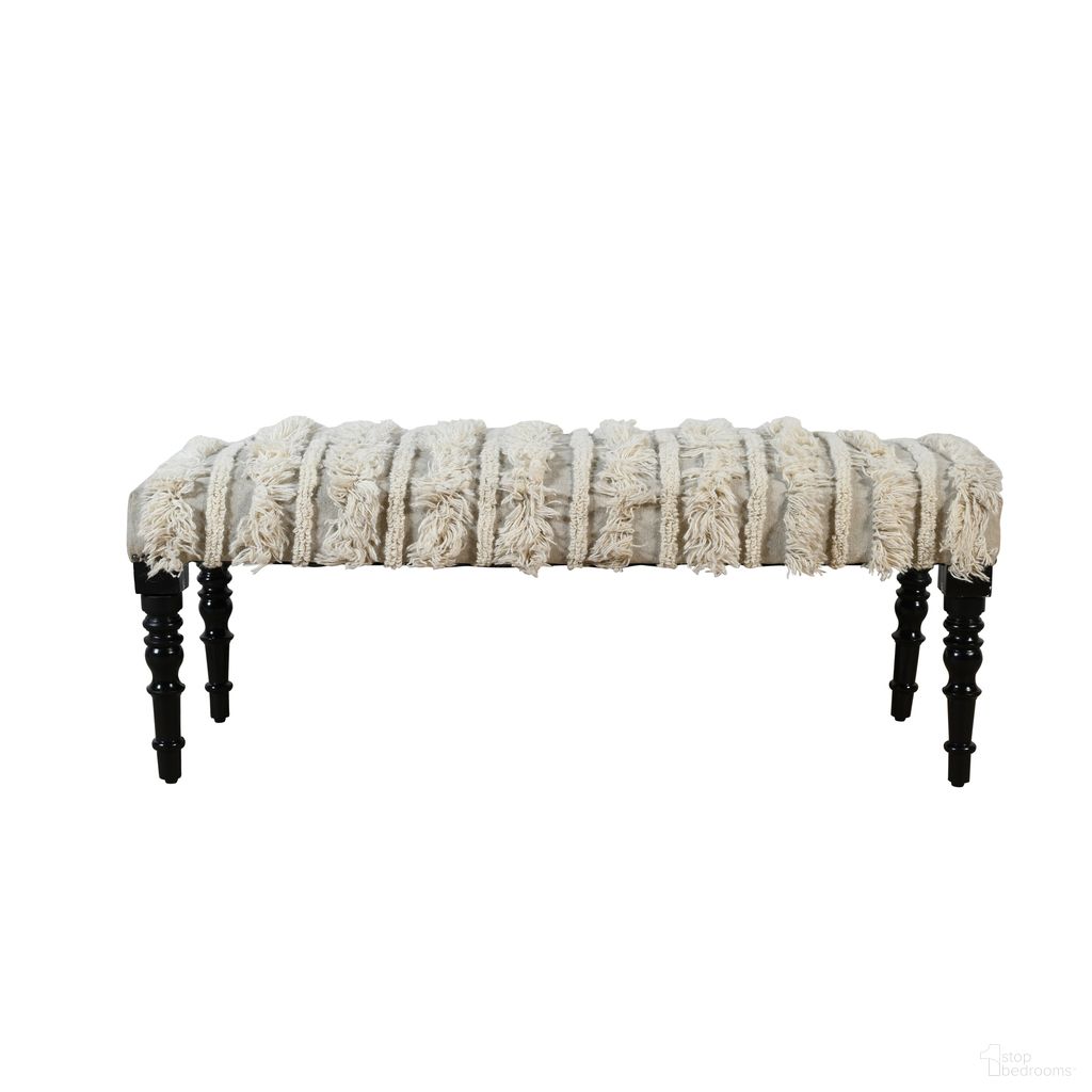 The appearance of Aether Tufted Indoor Bench In Cream designed by Rajani Home in the country / farmhouse interior design. This cream piece of furniture  was selected by 1StopBedrooms from Tavine Collection to add a touch of cosiness and style into your home. Sku: 6C343608G49348. Material: Wood.