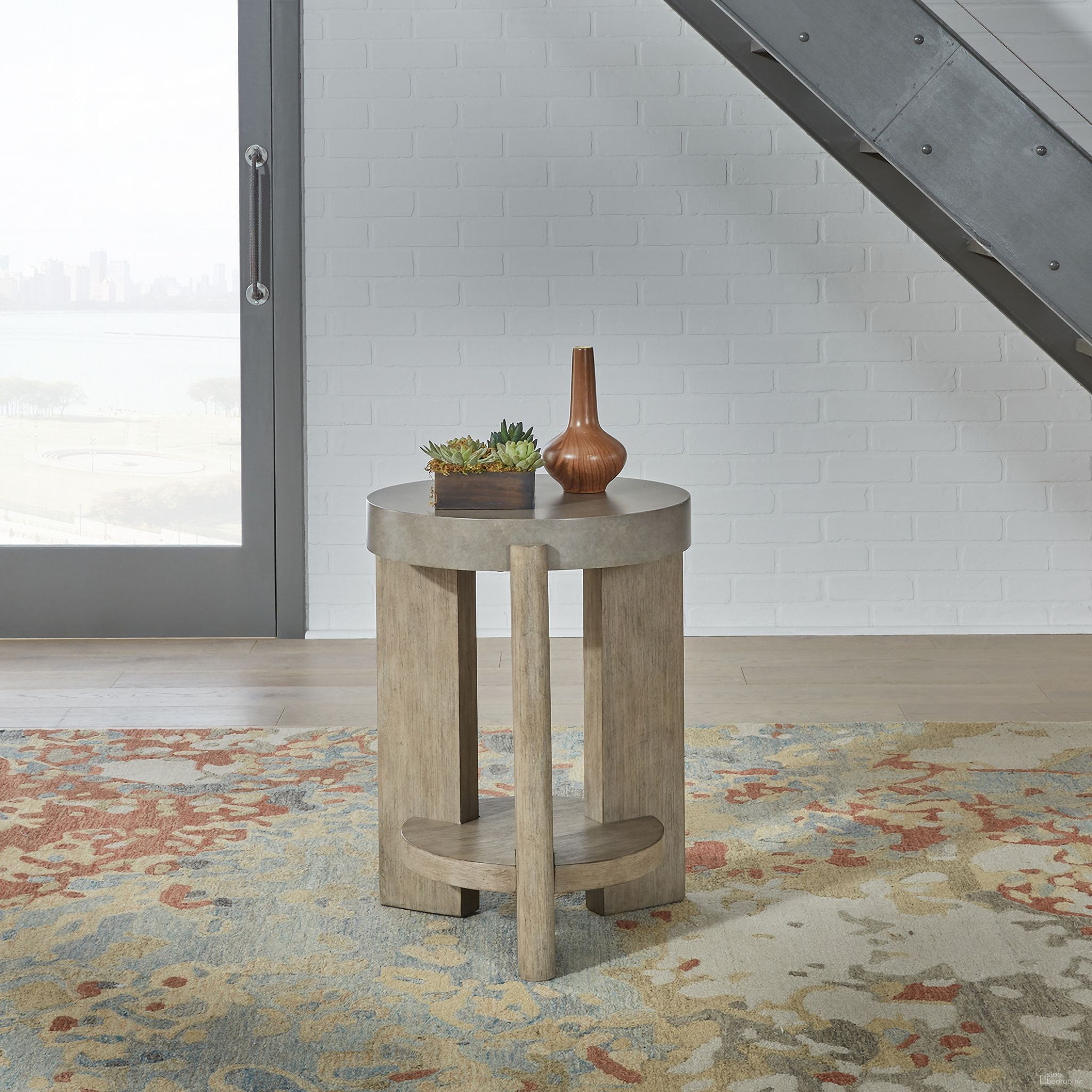 The appearance of Affinity Chairside Table In Brown designed by Liberty in the modern / contemporary interior design. This brown piece of furniture  was selected by 1StopBedrooms from Affinity Collection to add a touch of cosiness and style into your home. Sku: 674-OT1021. Material: Wood.