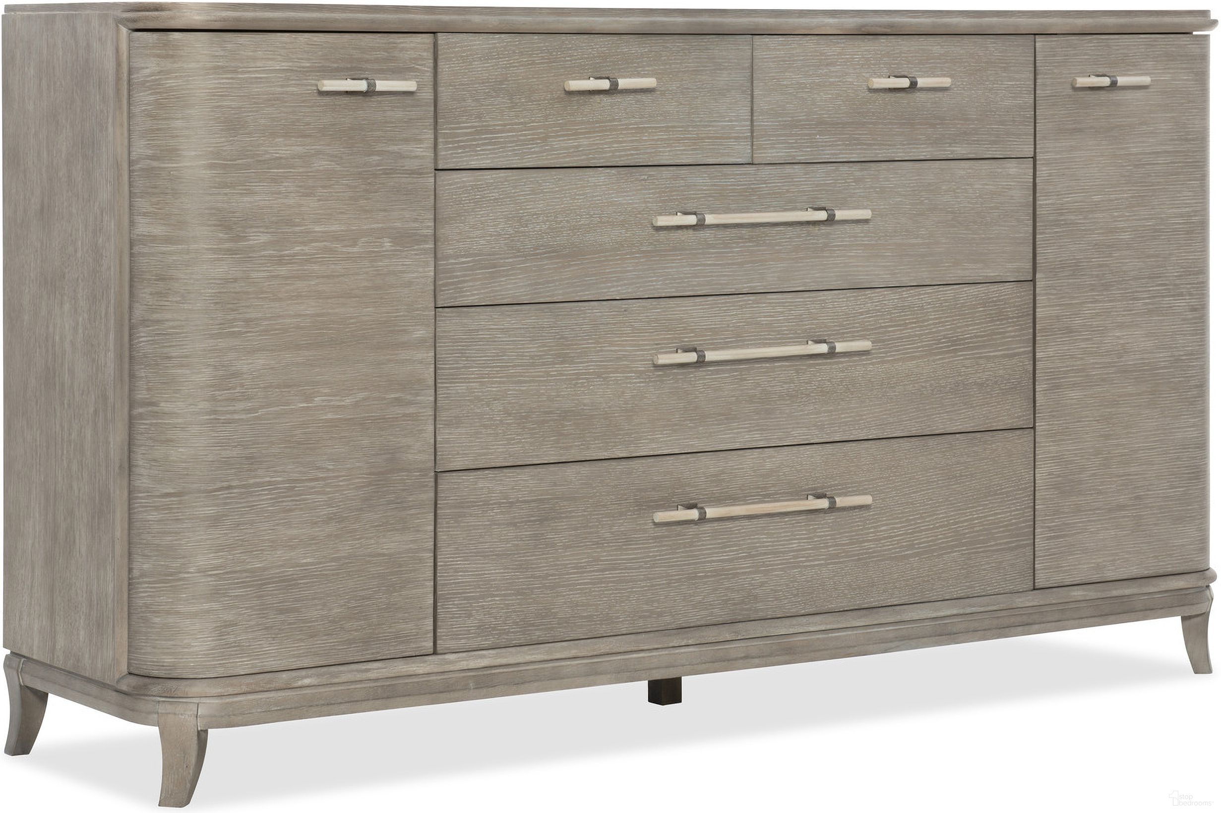 The appearance of Affinity Server designed by Hooker in the transitional interior design. This gray piece of furniture was selected by 1StopBedrooms from Affinity Collection to add a touch of cosiness and style into your home. Sku: 6050-75907-GRY. Material: Oak Veneer.