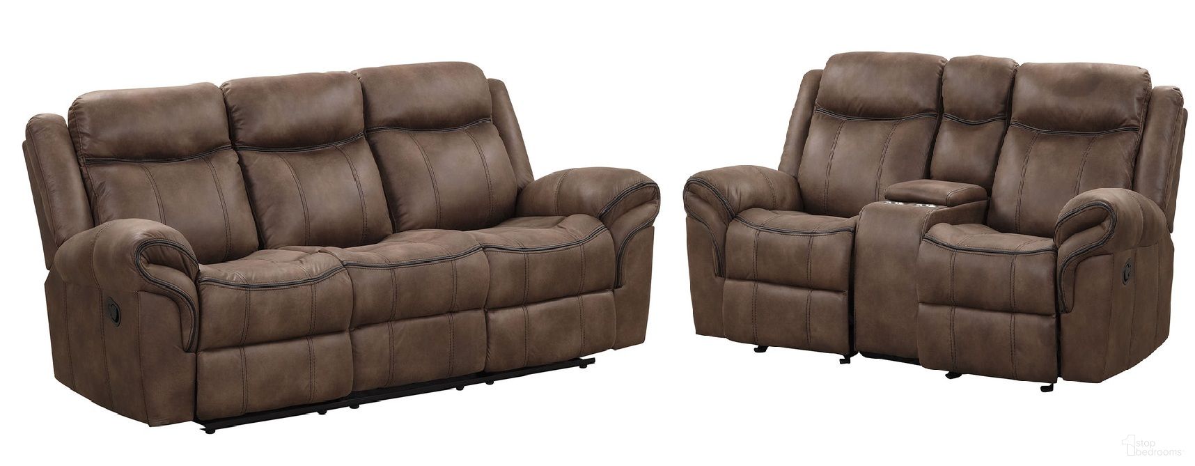 The appearance of Agata Living Room Set In Brown designed by Furniture of America in the transitional interior design. This brown piece of furniture was selected by 1StopBedrooms from Agata Collection to add a touch of cosiness and style into your home. Sku: NX6001BR-SF;NX6001BR-LV. Material: Leather.