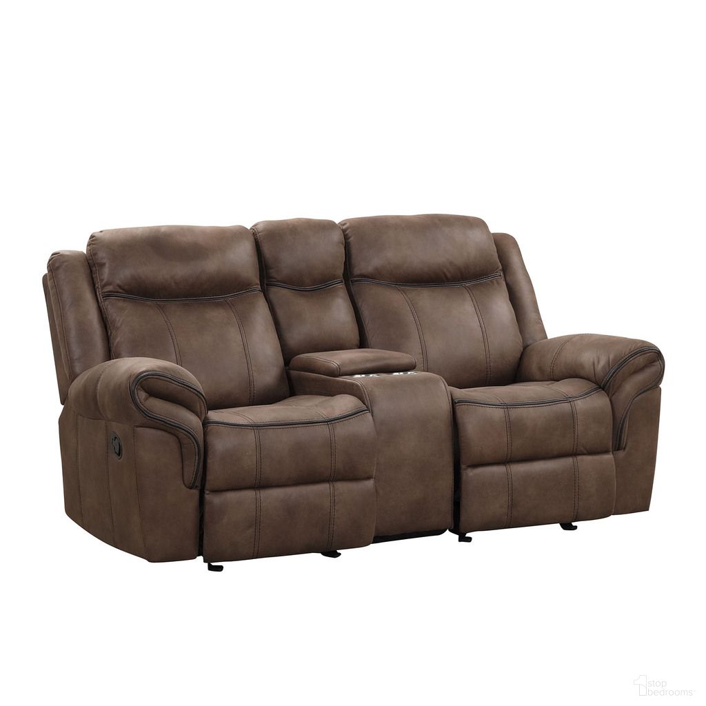 The appearance of Agata Loveseat In Brown designed by Furniture of America in the transitional interior design. This brown piece of furniture was selected by 1StopBedrooms from Agata Collection to add a touch of cosiness and style into your home. Sku: NX6001BR-LV. Material: Leather.