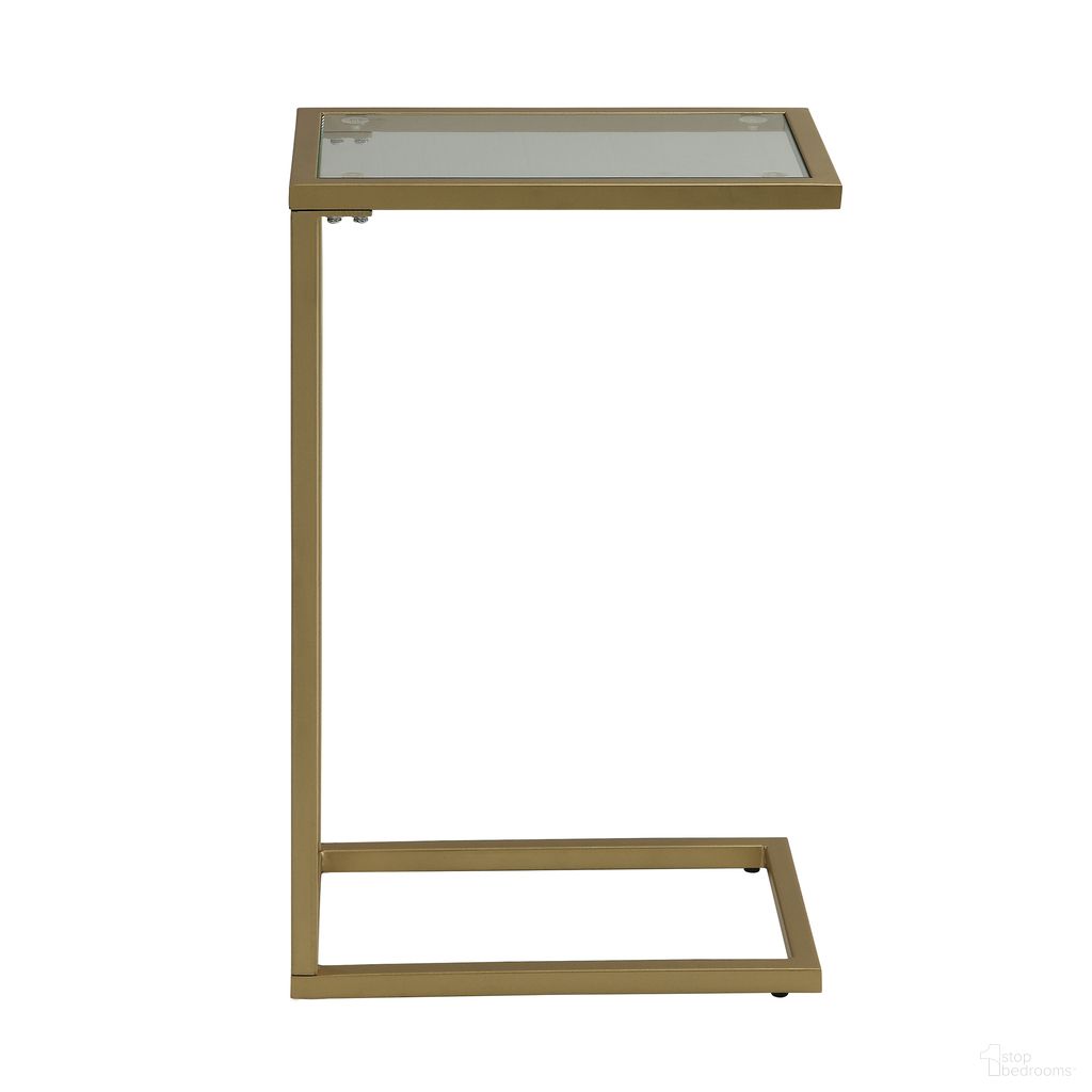 Aggie C-Form Accent Table In Glass Top - Gold