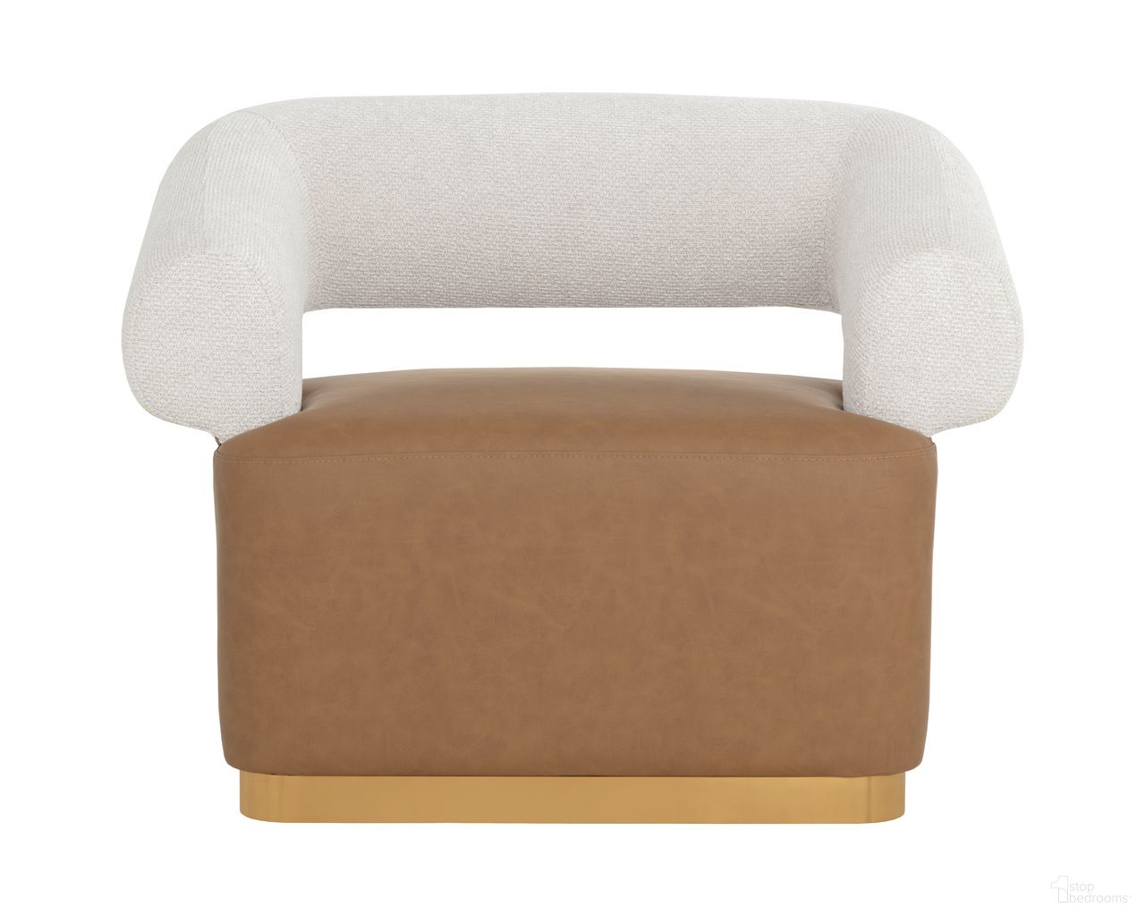 Aggie Swivel Lounge Chair In Milliken Cognac and Rhea Light Barley