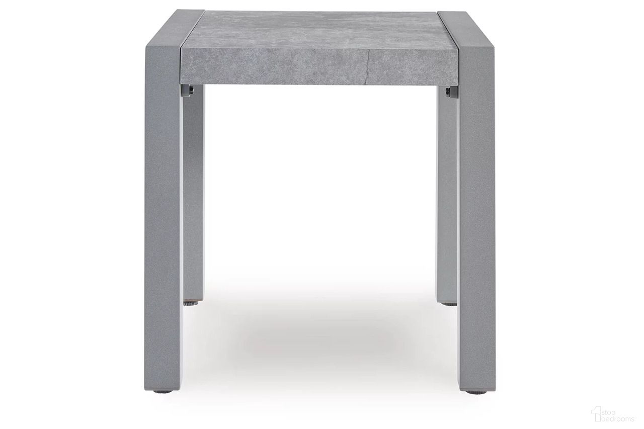 The appearance of Agoda Pearl Outdoor End Table In Gray designed by Signature Design by Ashley in the modern / contemporary interior design. This gray piece of furniture was selected by 1StopBedrooms from Agoda Pearl Collection to add a touch of cosiness and style into your home. Sku: NCP695-702. Table Top Shape: Square. Material: Metal.