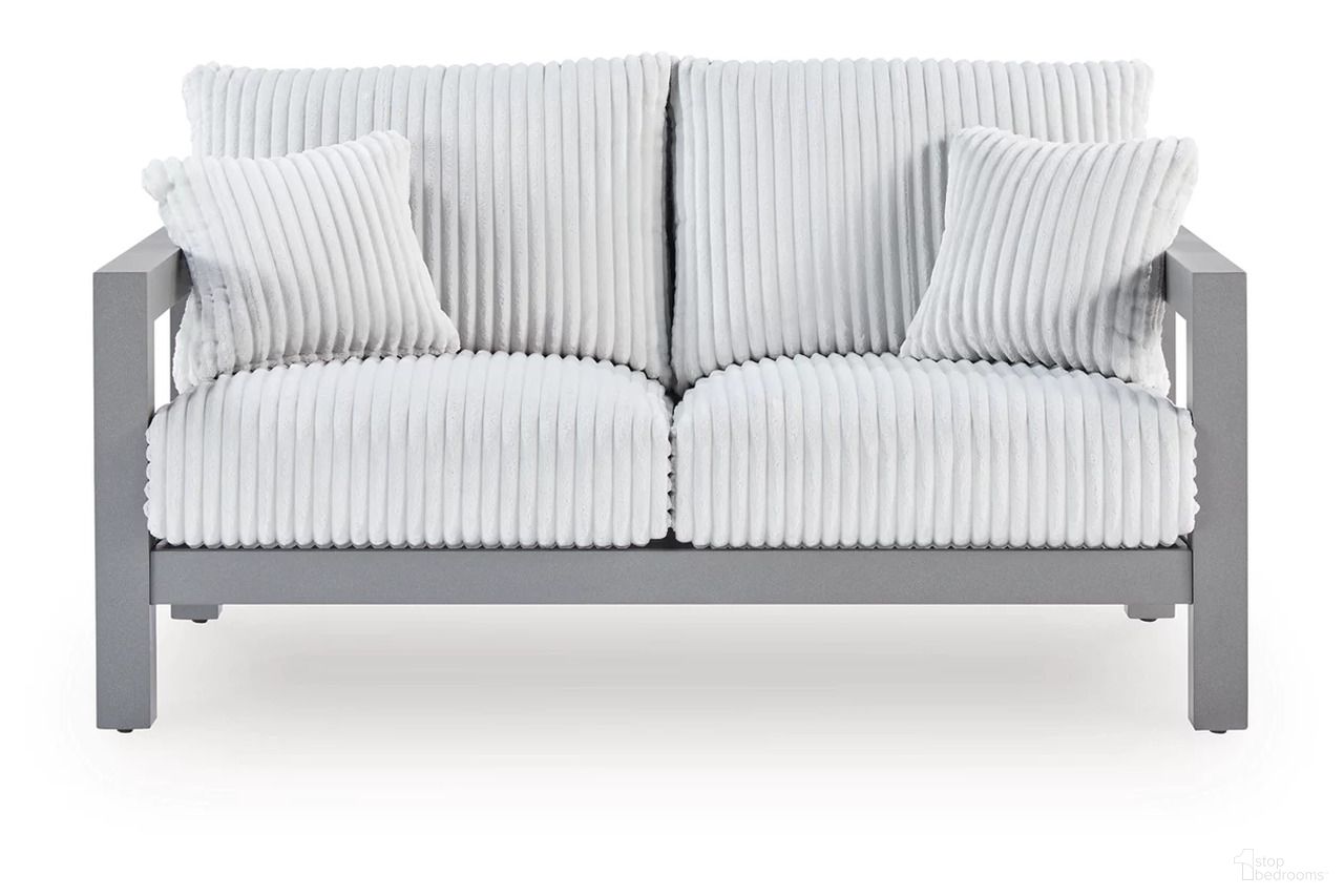 The appearance of Agoda Pearl Outdoor Loveseat with Cushion In Gray designed by Signature Design by Ashley in the modern / contemporary interior design. This gray piece of furniture was selected by 1StopBedrooms from Agoda Pearl Collection to add a touch of cosiness and style into your home. Sku: NCP695-835. Material: Fabric.