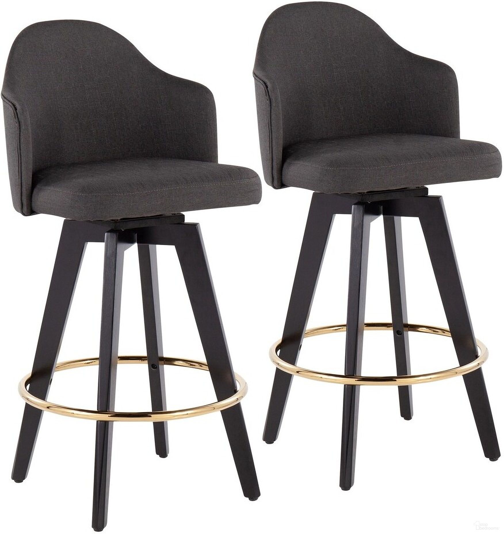 Ahoy 26 Inch Counter Stool Set of 2 In Charcoal