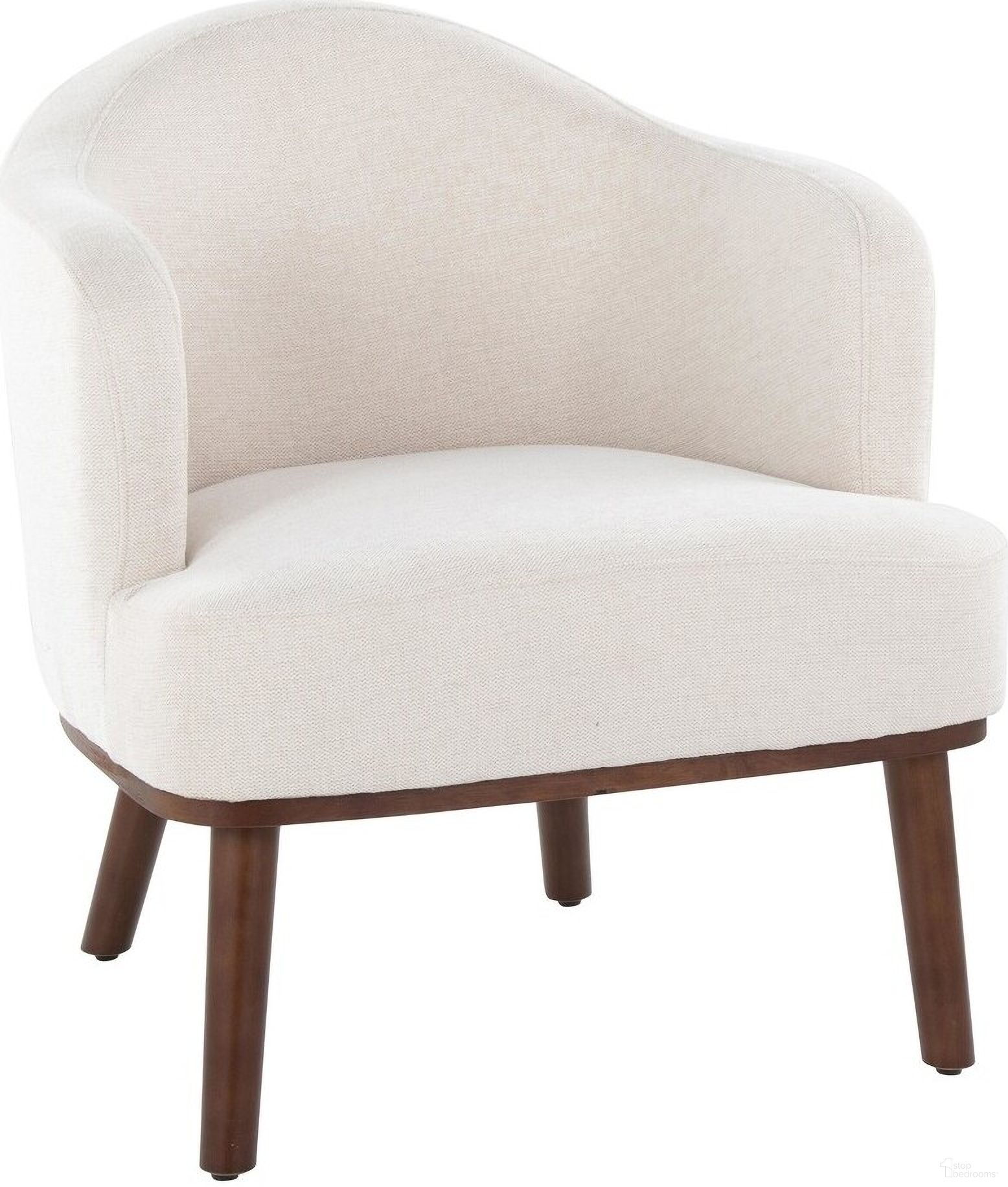 The appearance of Ahoy Accent Chair In Cream designed by Lumisource in the transitional interior design. This cream piece of furniture  was selected by 1StopBedrooms from Ahoy Collection to add a touch of cosiness and style into your home. Sku: CHR-AHOY WLCR. Material: Wood. Chair Type: Arm Chair.