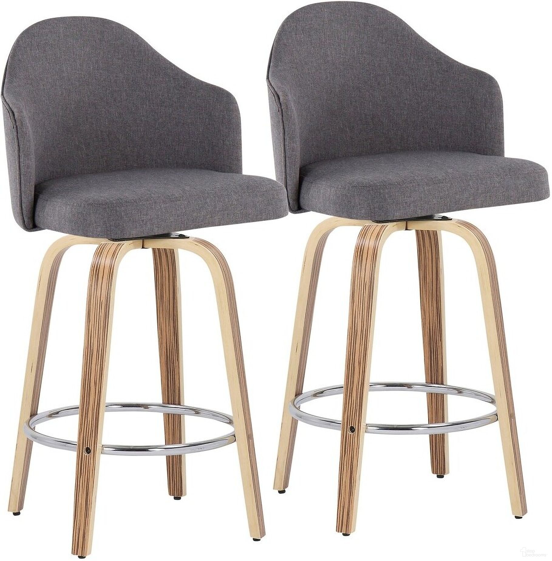 The appearance of Ahoy Counter Stool Set of 2 In Grey/Zebra designed by Lumisource in the transitional interior design. This grey piece of furniture was selected by 1StopBedrooms from Ahoy Collection to add a touch of cosiness and style into your home. Sku: B26-AHOYUPGRT-R2 ZBGY2. Material: Wood.