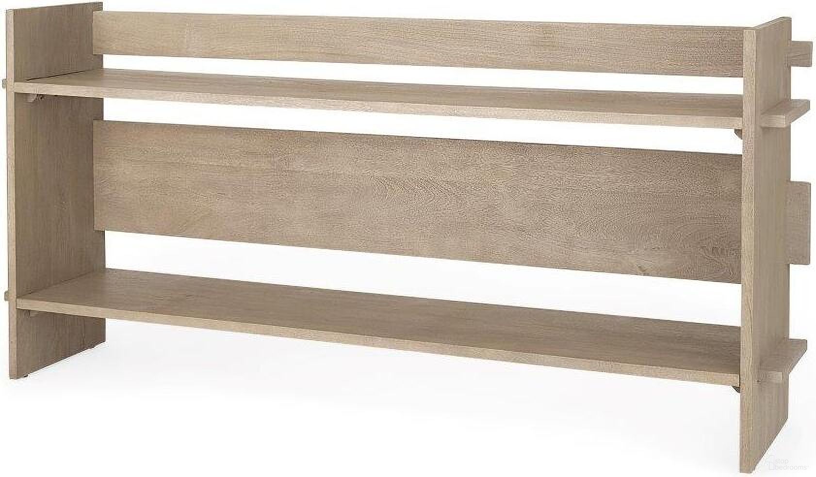 The appearance of Aida Light Gray Wood Console Table designed by Mercana in the modern / contemporary interior design. This light grey piece of furniture  was selected by 1StopBedrooms from Aida Collection to add a touch of cosiness and style into your home. Sku: 69197. Material: Wood.