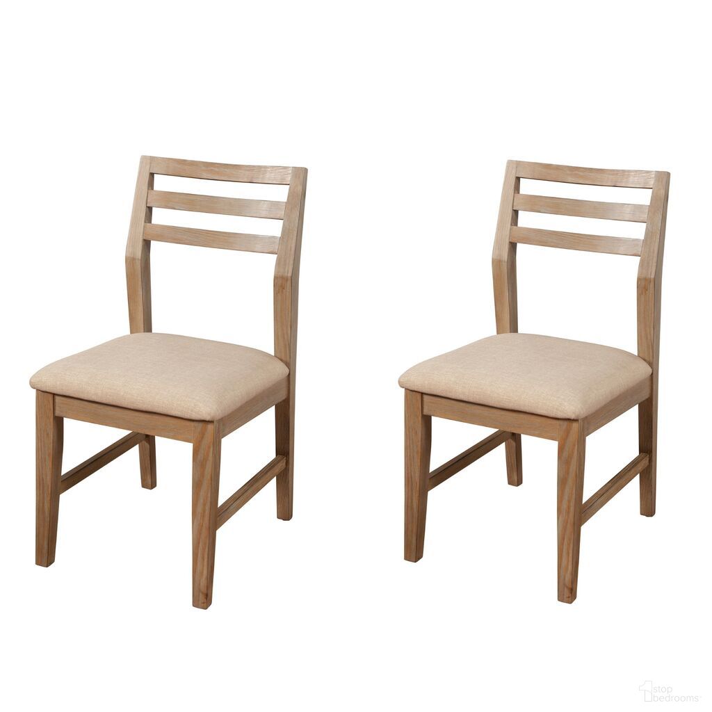 The appearance of Aiden Side Chairs Set of 2 In Weathered Natural designed by Alpine in the transitional interior design. This weathered natural piece of furniture  was selected by 1StopBedrooms from Aiden Collection to add a touch of cosiness and style into your home. Sku: 3348-02. Material: Solid Pine. Chair Type: Side Chair.
