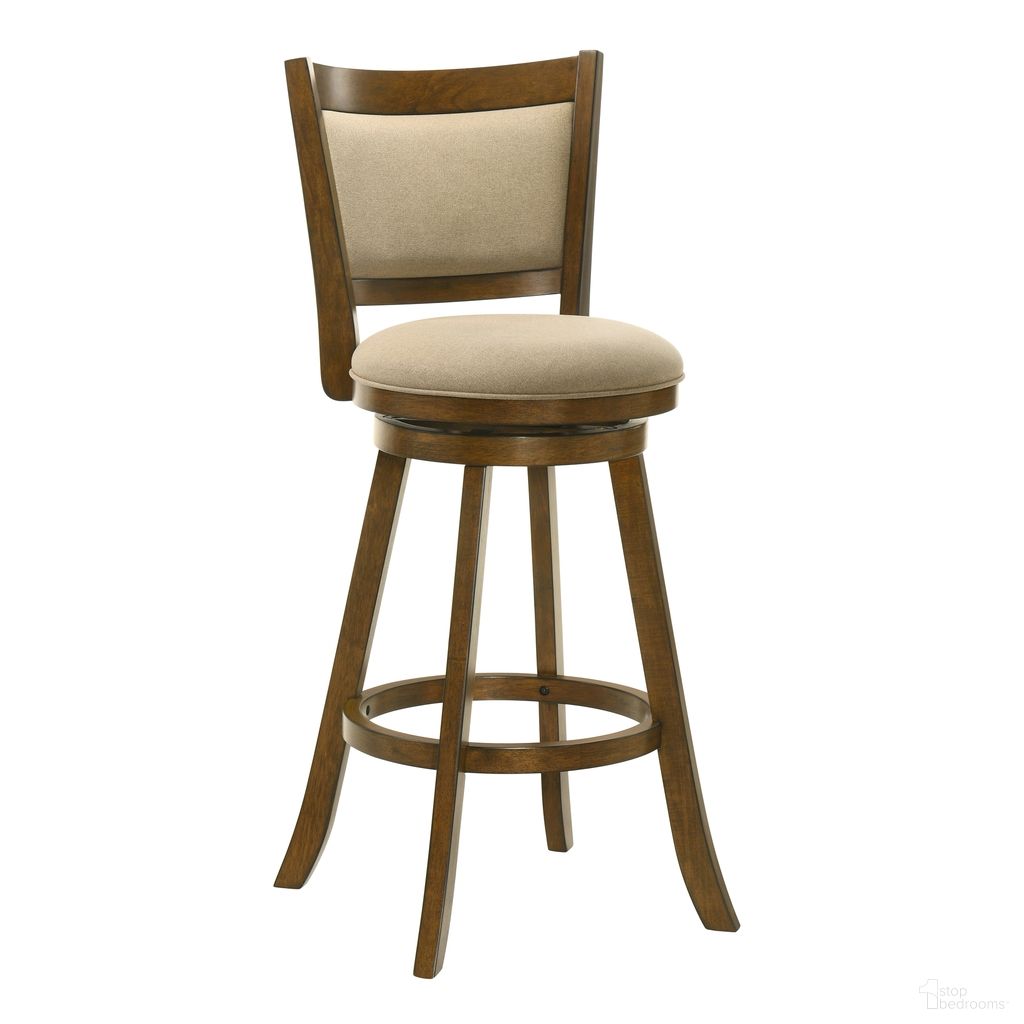 The appearance of Aiden Swivel Bar Height Bar Stool In Sepia Brown and Grey designed by Armen Living in the modern / contemporary interior design. This sepia brown and grey piece of furniture was selected by 1StopBedrooms from Aiden Collection to add a touch of cosiness and style into your home. Sku: LCAIBALSSB30. Material: Polyester.