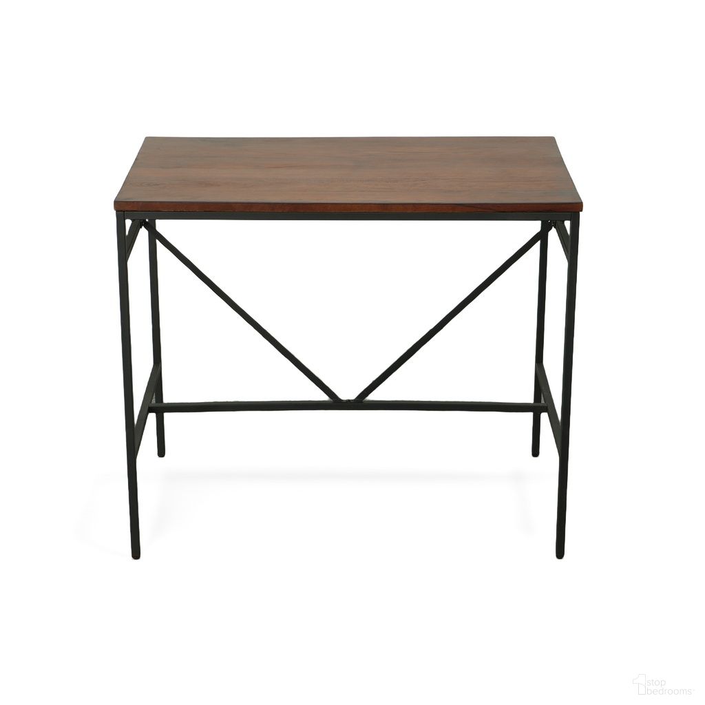 The appearance of Aileen Bar Table In Chestnut and Black designed by Carolina Living in the modern / contemporary interior design. This chestnut and black piece of furniture was selected by 1StopBedrooms from Aileen Collection to add a touch of cosiness and style into your home. Sku: CF4226CHETBK. Table Base Style: Trestle. Material: MDF. Table Top Shape: Rectangular.