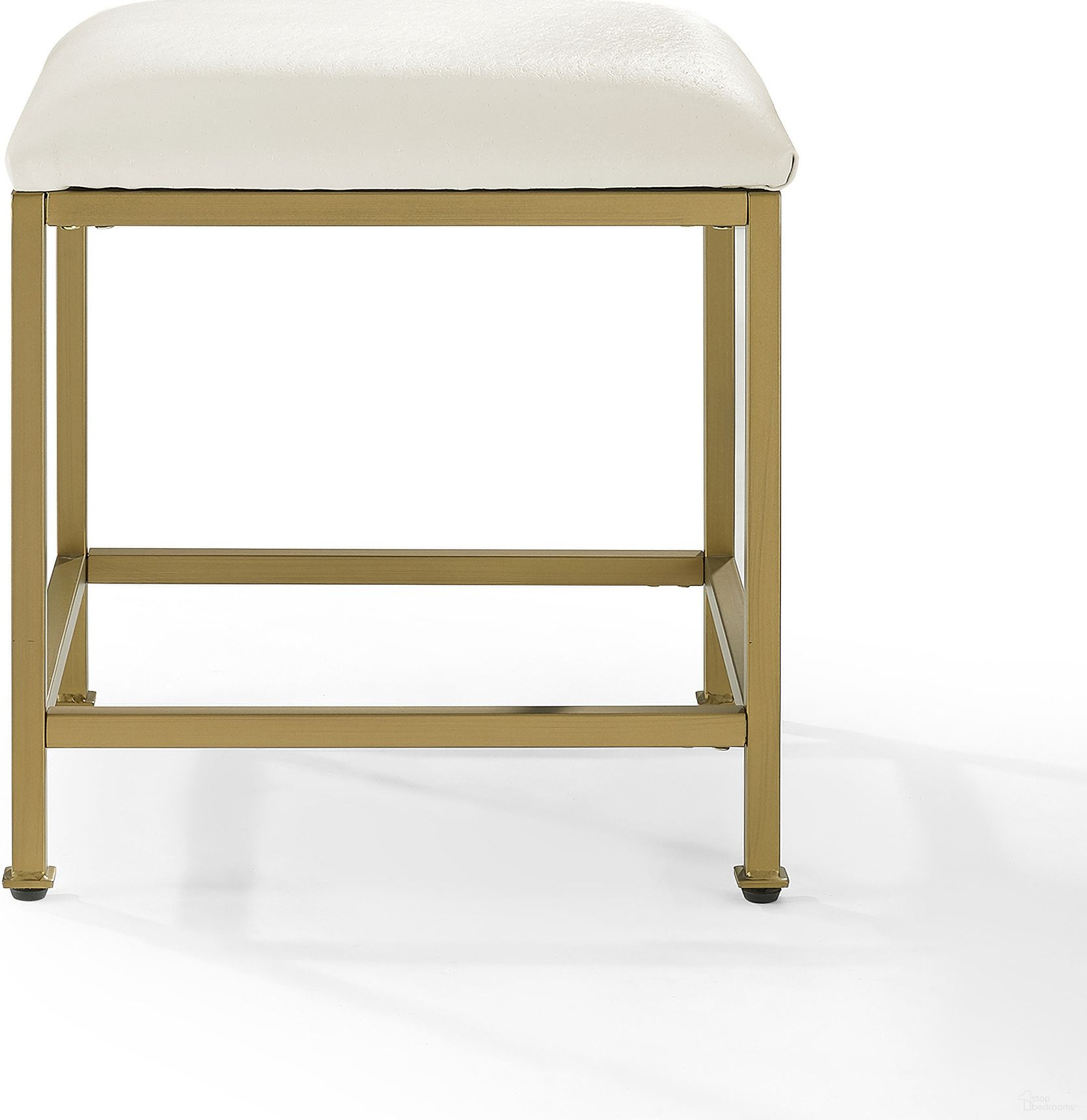 The appearance of Aimee Makeup Vanity Stool In Soft Gold and Creme designed by Crosley Brands in the modern / contemporary interior design. This soft gold and creme piece of furniture  was selected by 1StopBedrooms from Aimee Collection to add a touch of cosiness and style into your home. Sku: CF1310-GL. Material: Steel.