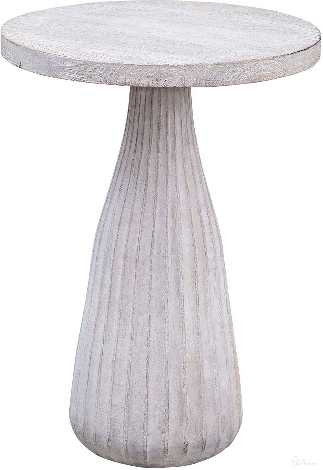 The appearance of Aimee Round Accent Table In White Wash designed by Bassett Mirror Company in the coastal interior design. This white wash piece of furniture  was selected by 1StopBedrooms from Aimee Collection to add a touch of cosiness and style into your home. Sku: 9907-LR-223. Material: Wood.
