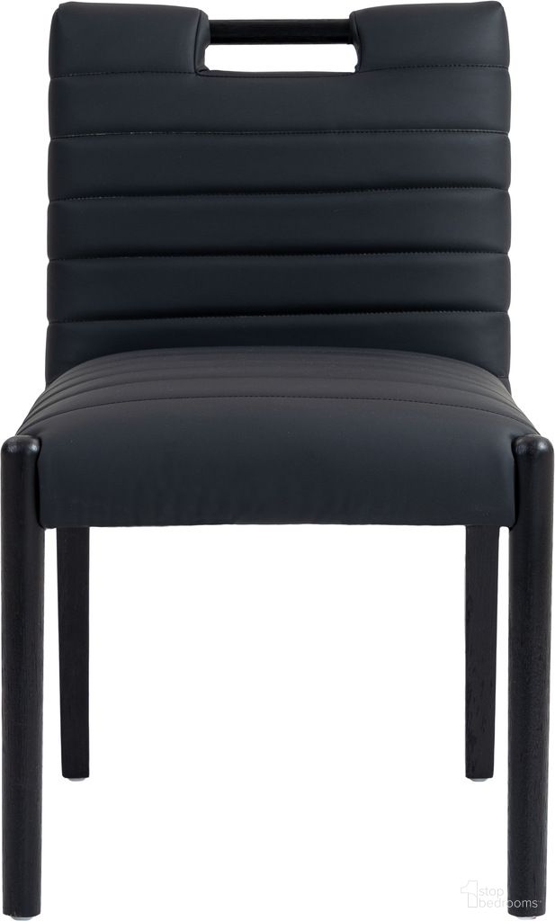 Aimee Vegan Leather Dining Side Chair Set of 2 In Black