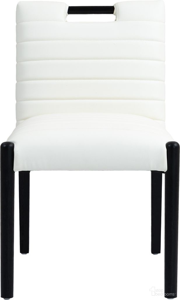 The appearance of Aimee Vegan Leather Dining Side Chair Set of 2 In Cream and Black designed by Meridian in the modern / contemporary interior design. This cream and black piece of furniture was selected by 1StopBedrooms from Aimee Collection to add a touch of cosiness and style into your home. Sku: 11027Cream-SC. Material: Vegan Leather. Chair Type: Side Chair.