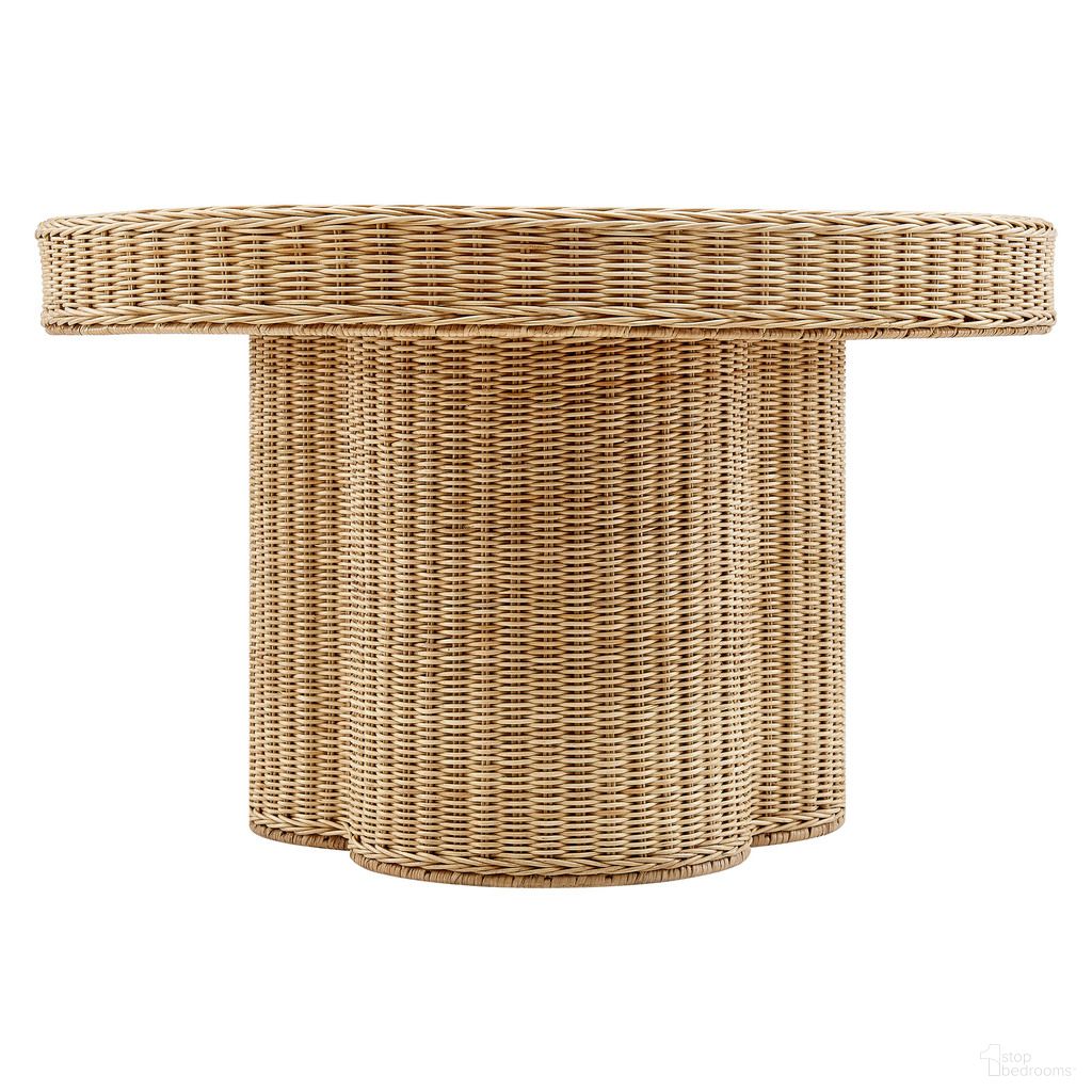 The appearance of Ainsley 32 Inch Round Natural Rattan Coffee Table In Natural designed by Modway in the transitional interior design. This natural piece of furniture  was selected by 1StopBedrooms from Ainsley Collection to add a touch of cosiness and style into your home. Sku: EEI-7370-NAT. Material: Natural Rattan.