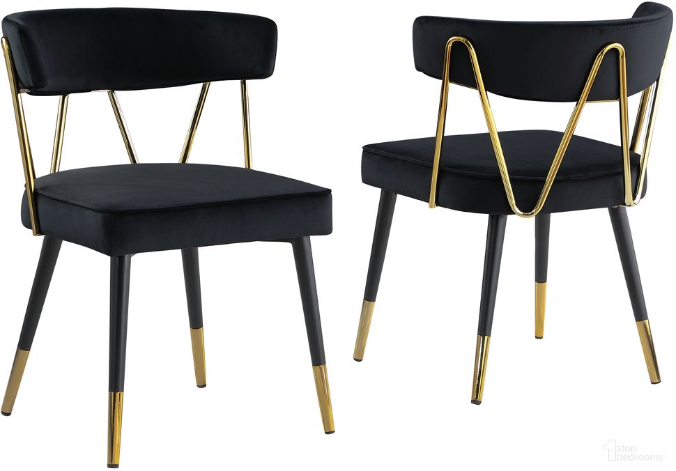 The appearance of Aireys Black Velvet Armless Chair With Gold Accents Set of 2 designed by Best Master Furniture in the modern / contemporary interior design. This black piece of furniture  was selected by 1StopBedrooms from Aireys Collection to add a touch of cosiness and style into your home. Sku: A809VB. Material: Velvet.