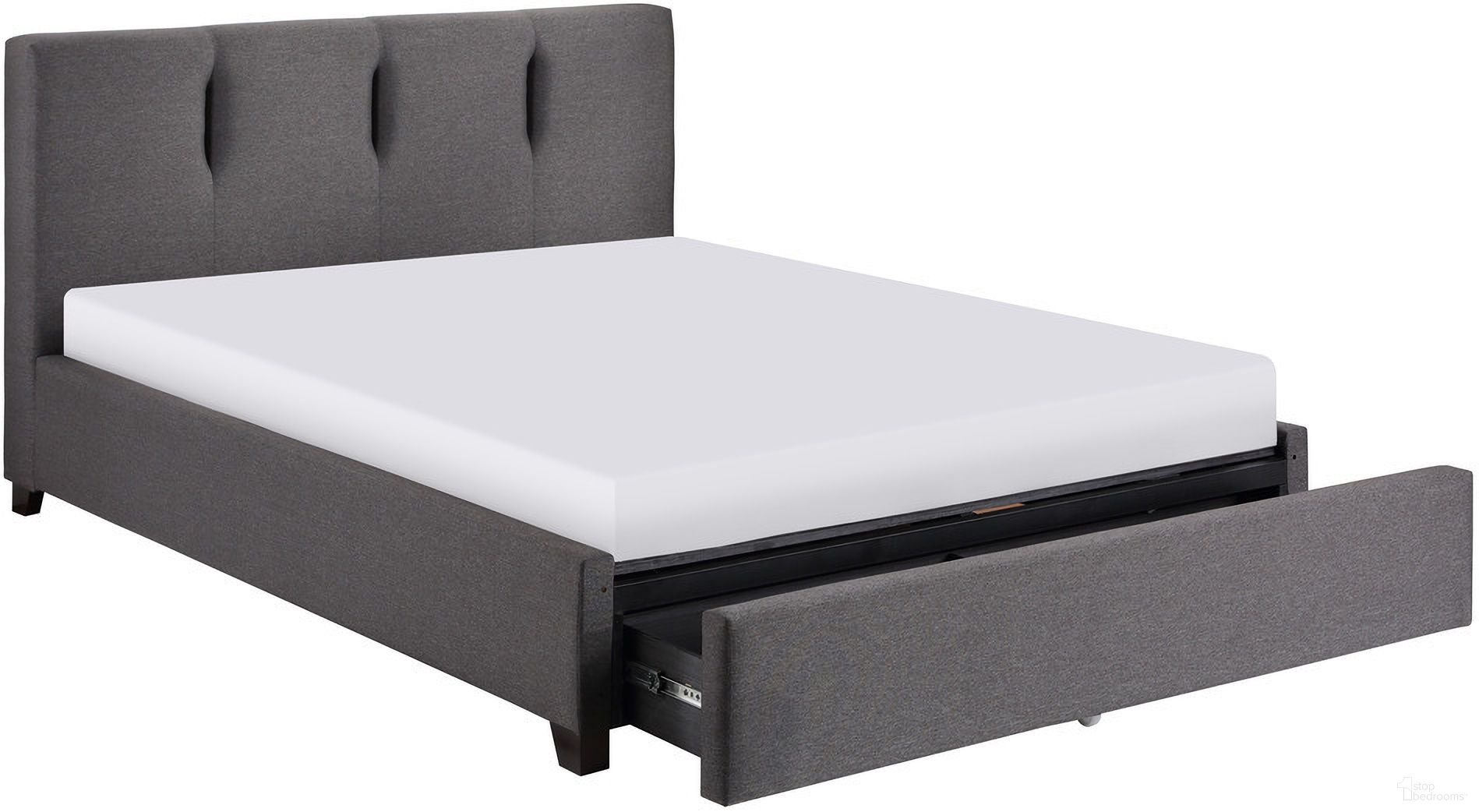 The appearance of Aitana Queen Platform Bed with Storage Footboard In Gray designed by Homelegance in the modern / contemporary interior design. This gray piece of furniture was selected by 1StopBedrooms from Aitana Collection to add a touch of cosiness and style into your home. Sku: 1632GH-1;1632GH-2;1632GH-3;1632GH-DW. Bed Type: Platform Bed. Bed Size: Queen. Material: Textured.