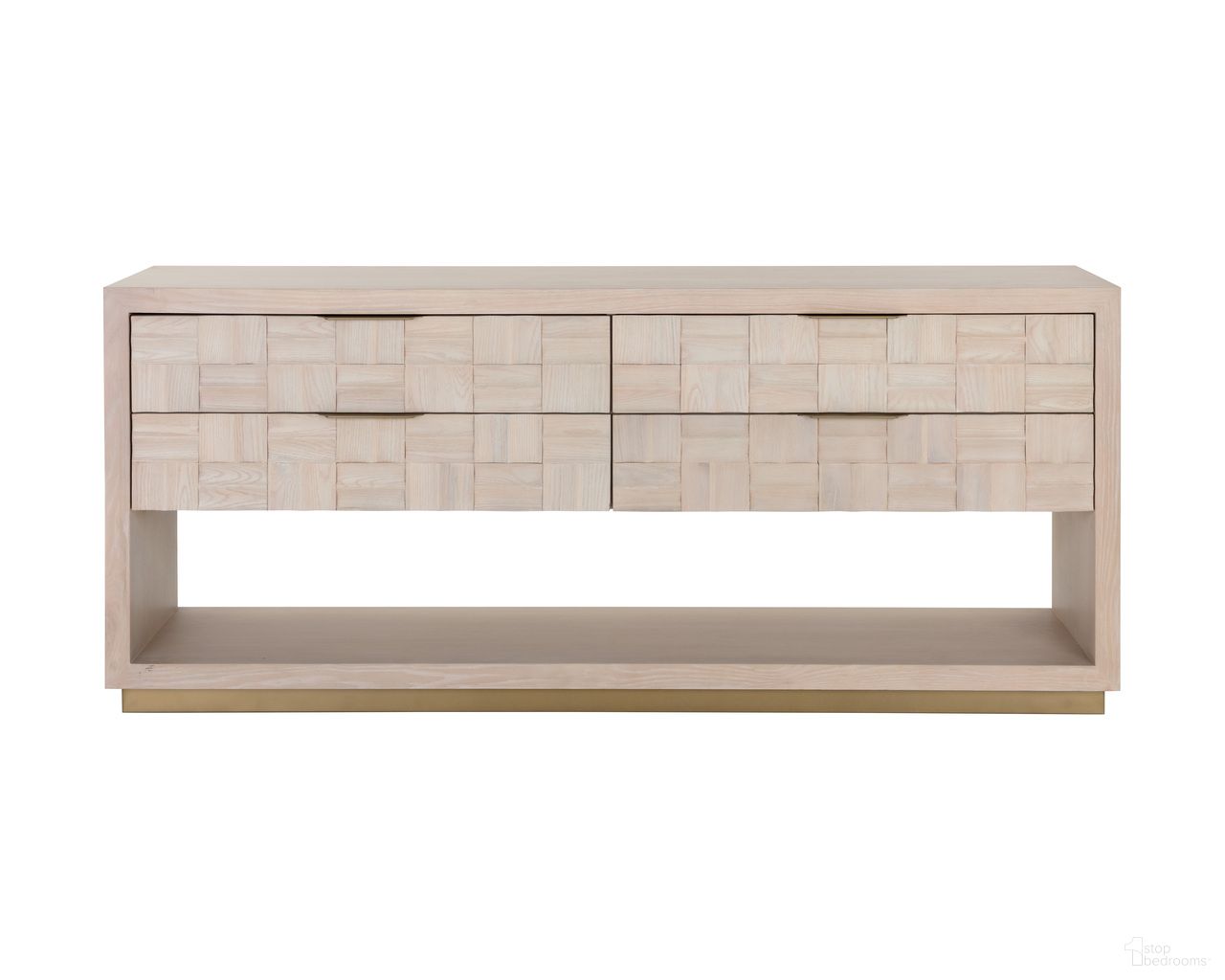 Akava Dresser In Light Wash and Champagne Gold