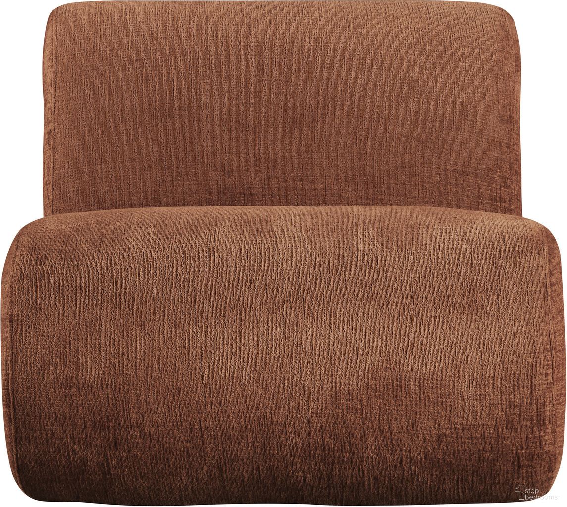 The appearance of Akira Fabric Upholstered Accent Chair In Cognac and Black designed by Meridian in the modern / contemporary interior design. This cognac and black piece of furniture  was selected by 1StopBedrooms from Akira Collection to add a touch of cosiness and style into your home. Sku: 33072Cognac-C. Material: Polyester.