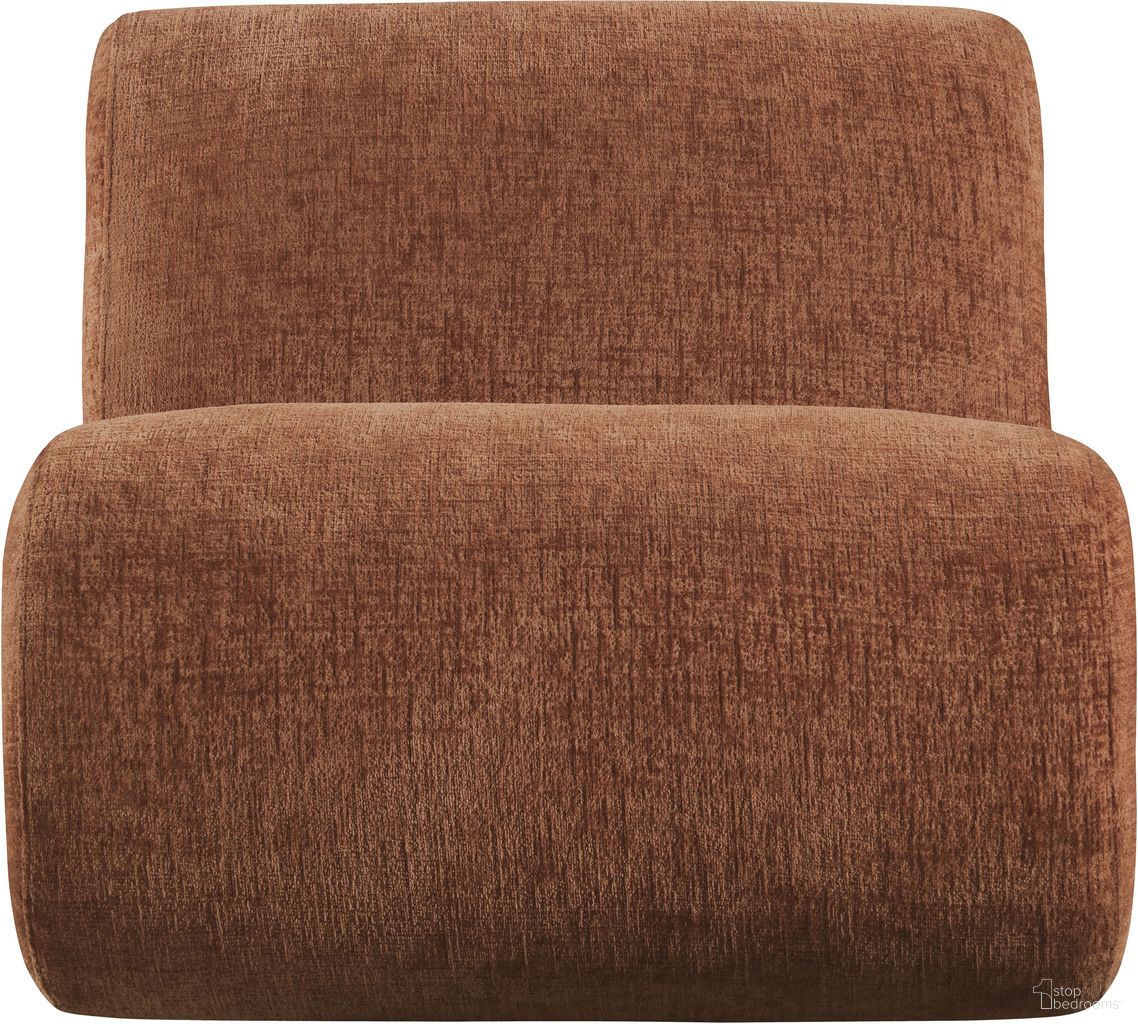 The appearance of Akira Fabric Upholstered Accent Chair In Cognac and Brown Walnut designed by Meridian in the modern / contemporary interior design. This cognac/brown walnut piece of furniture was selected by 1StopBedrooms from Akira Collection to add a touch of cosiness and style into your home. Sku: 33073Cognac-C. Material: Polyester.