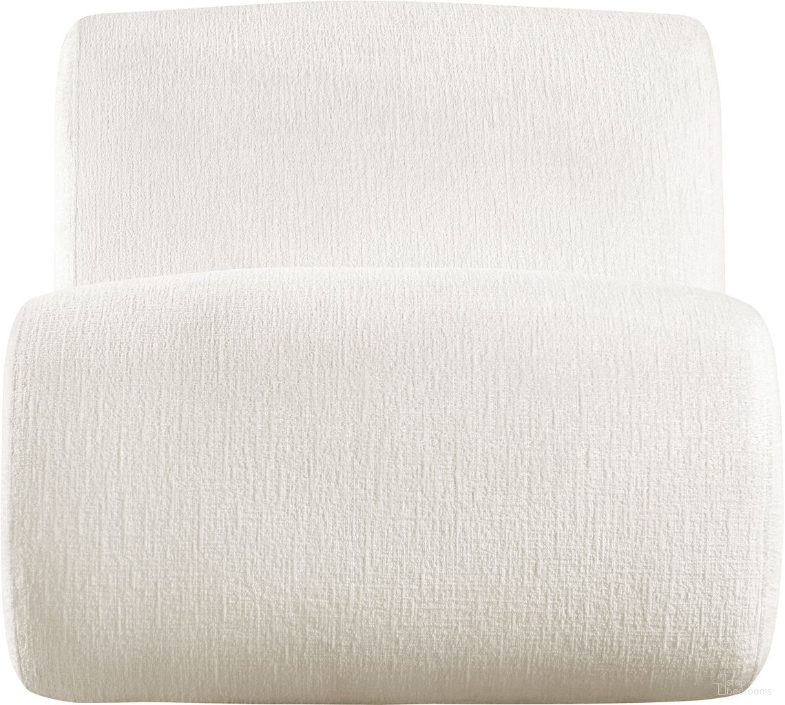 Akira Fabric Upholstered Accent Chair In Cream and Natural