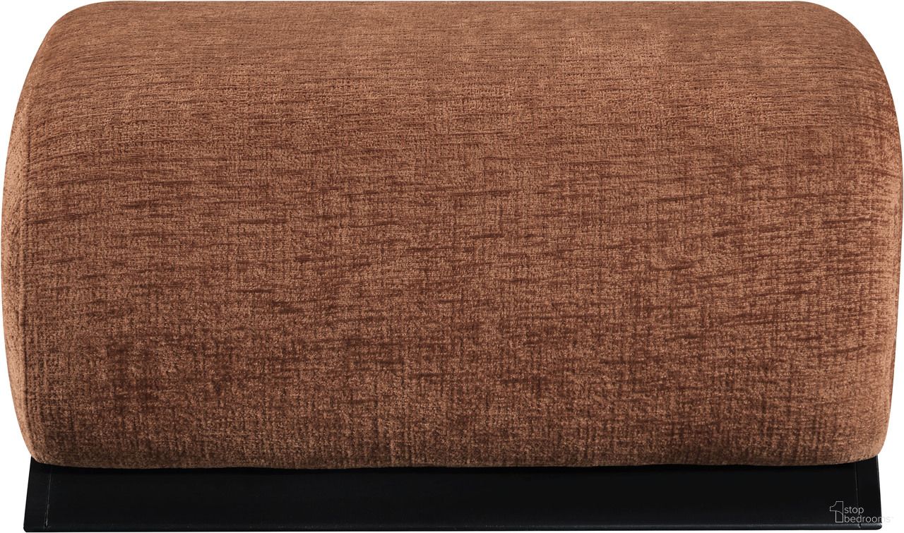 The appearance of Akira Fabric Upholstered Ottoman In Cognac and Black designed by Meridian in the modern / contemporary interior design. This cognac and black piece of furniture was selected by 1StopBedrooms from Akira Collection to add a touch of cosiness and style into your home. Sku: 33072Cognac-Ott. Material: Polyester.