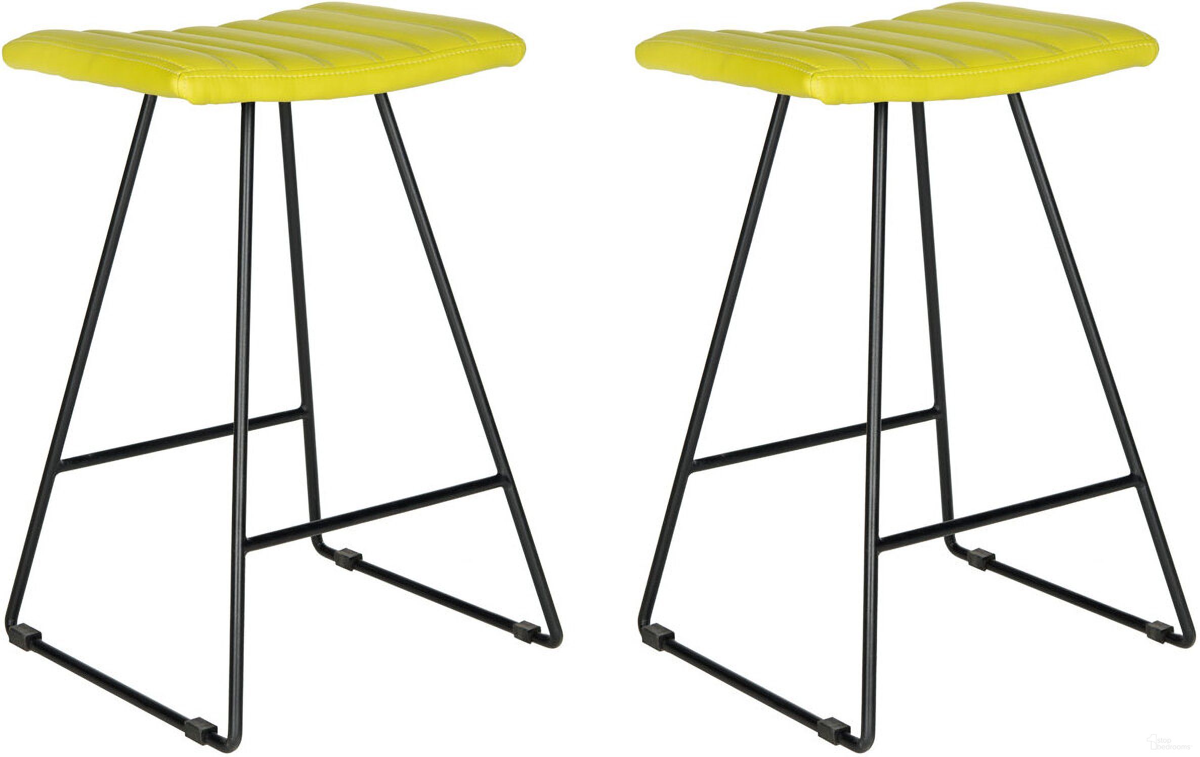 The appearance of Akito Green Counter Stool Set of 2 designed by Safavieh in the modern / contemporary interior design. This green piece of furniture was selected by 1StopBedrooms from Akito Collection to add a touch of cosiness and style into your home. Sku: FOX2011E-SET2. Material: Iron.