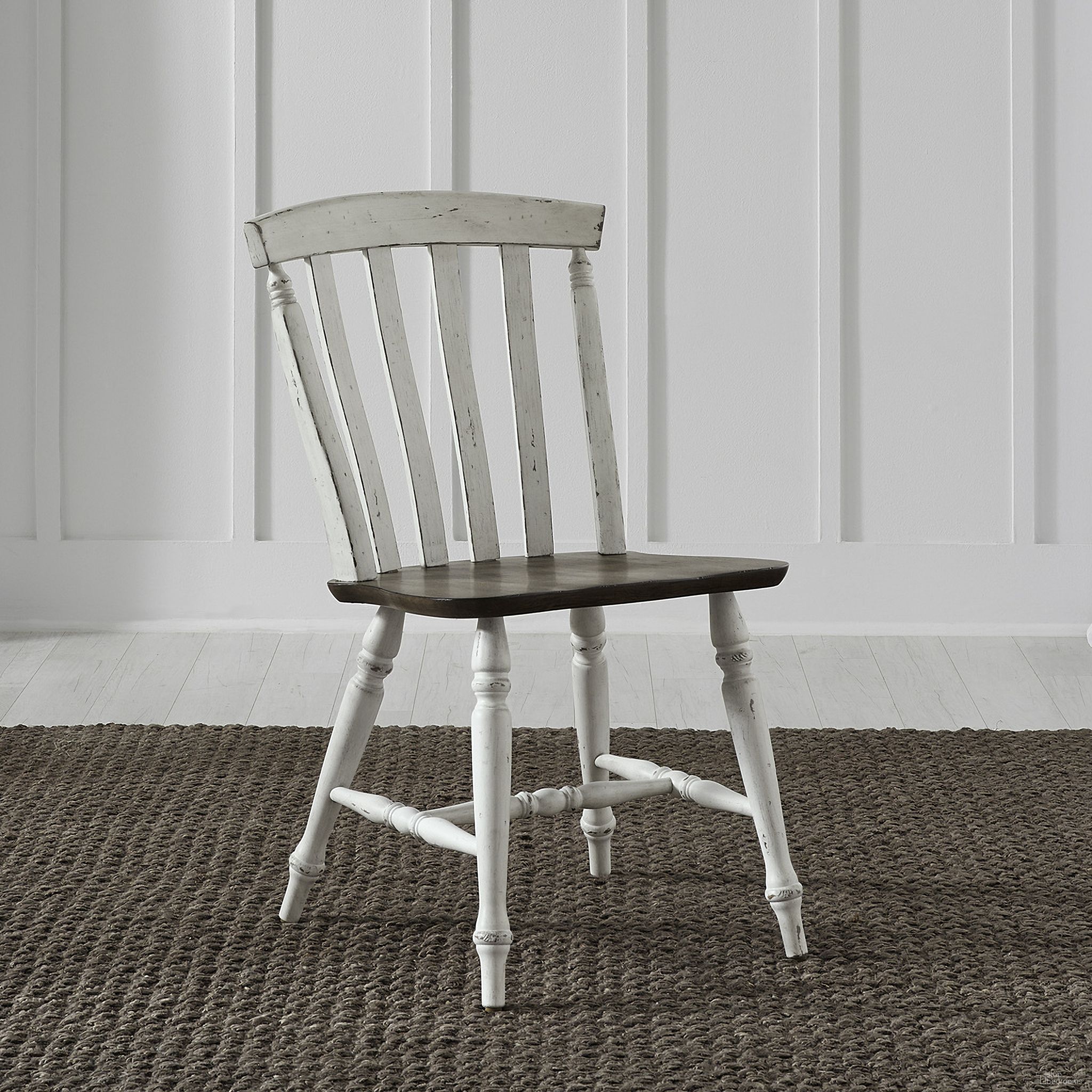 The appearance of Al Fresco Slat Back Side Chair Set of 2 In Graphite and White designed by Liberty in the transitional interior design. This graphite/white piece of furniture was selected by 1StopBedrooms from Al Fresco Collection to add a touch of cosiness and style into your home. Sku: 741-C1500S. Material: Solid Rubberwood. Chair Type: Side Chair.