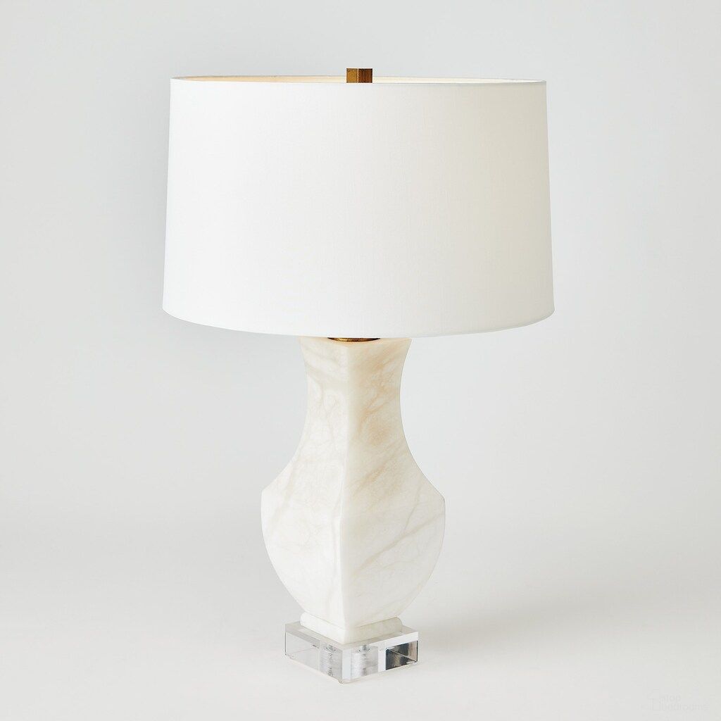 The appearance of Alabaster Square Urn Lamp In White designed by Global Views in the modern / contemporary interior design. This white piece of furniture  was selected by 1StopBedrooms from Alabaster Collection to add a touch of cosiness and style into your home. Sku: 331795. Material: Wood.