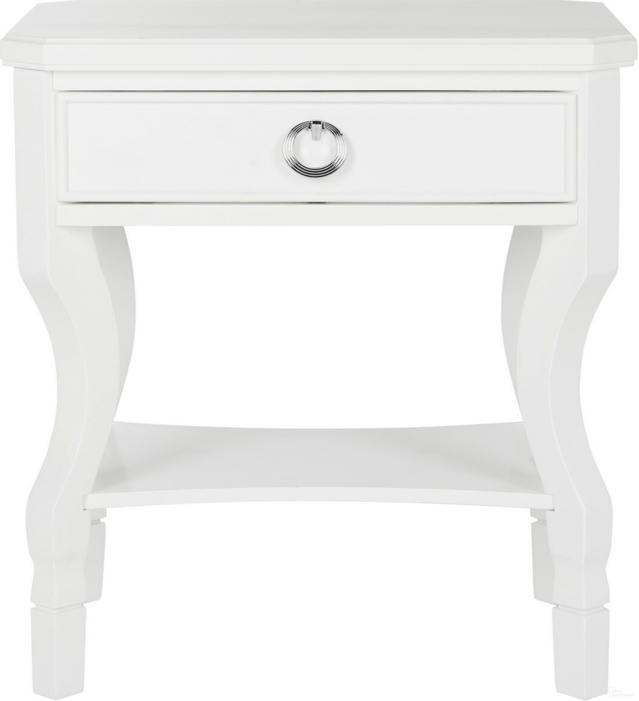 The appearance of Alaia White One Drawer Nightstand designed by Safavieh in the traditional interior design. This white piece of furniture was selected by 1StopBedrooms from Theron Collection to add a touch of cosiness and style into your home. Sku: FOX6275A. Material: Iron.