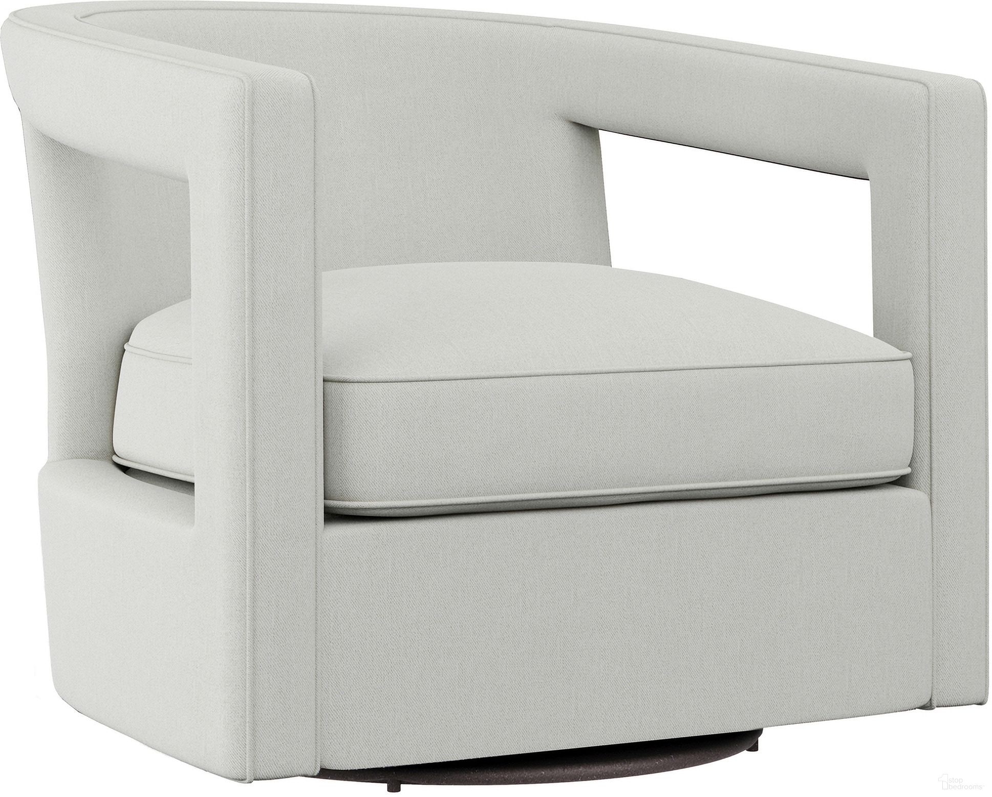 The appearance of Alana Fabric Swivel Chair In Bone designed by Bernhardt in the transitional interior design. This bone solid piece of furniture  was selected by 1StopBedrooms from Alana Collection to add a touch of cosiness and style into your home. Sku: N1118SX_5555-000. Material: Wood. Upholstery Material: Solid Fabric.