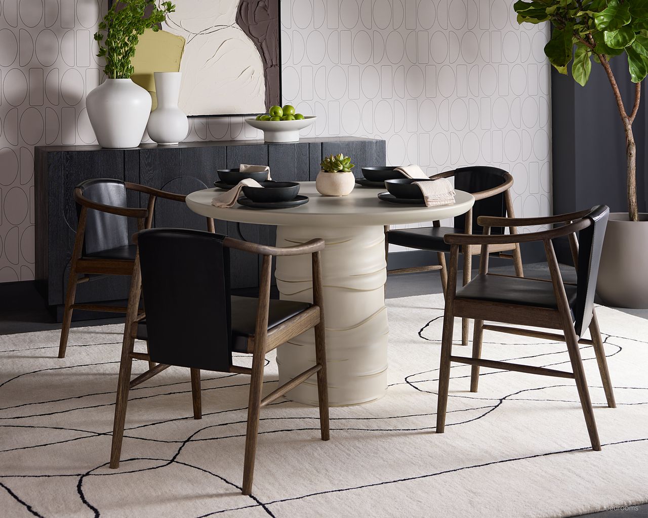 Alanya 44 Inch Round Dining Room Set In Cream