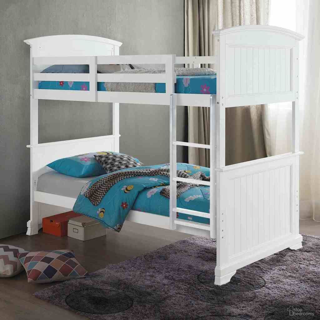 Albano Twin Over Full Bunk Bed In White