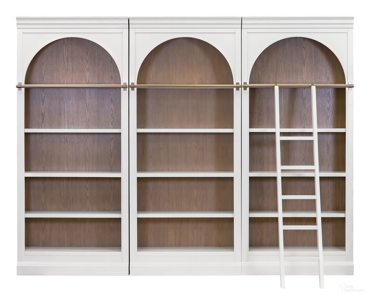 The appearance of Albany 94 Inch Tall Three Piece Arched Wood Bookcase Wall In White designed by Martin Furniture in the modern / contemporary interior design. This white piece of furniture was selected by 1StopBedrooms from Albany Collection to add a touch of cosiness and style into your home. Sku: IMAL4094;IMAL4094;IMAL4094;IMAL402. Material: Wood.