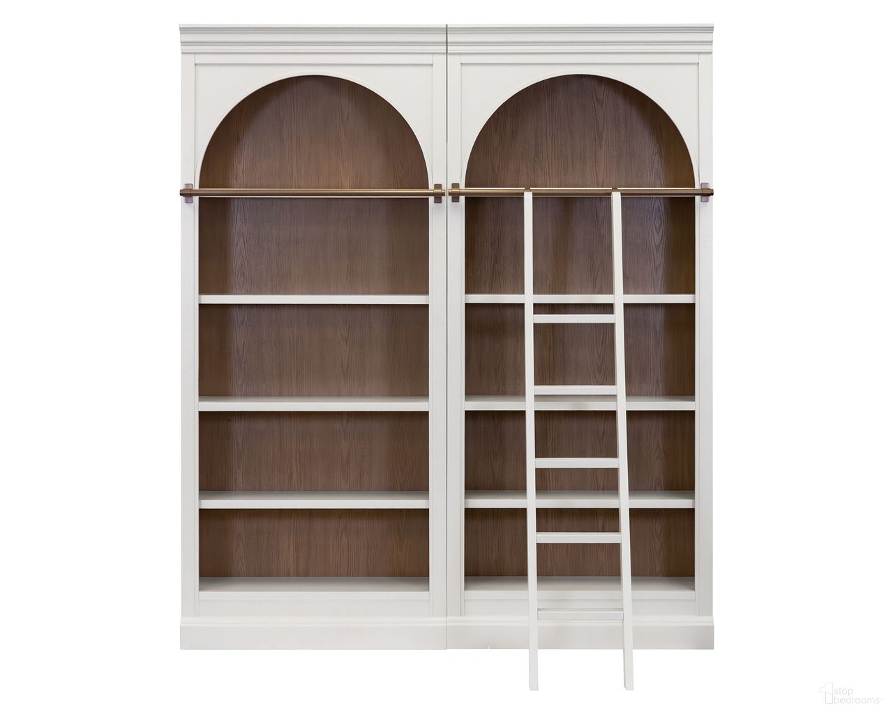 The appearance of Albany 94 Inch Tall Two Piece Arched Wood Bookcase Wall In White designed by Martin Furniture in the modern / contemporary interior design. This white piece of furniture was selected by 1StopBedrooms from Albany Collection to add a touch of cosiness and style into your home. Sku: IMAL4094;IMAL4094;IMAL402. Material: Wood.