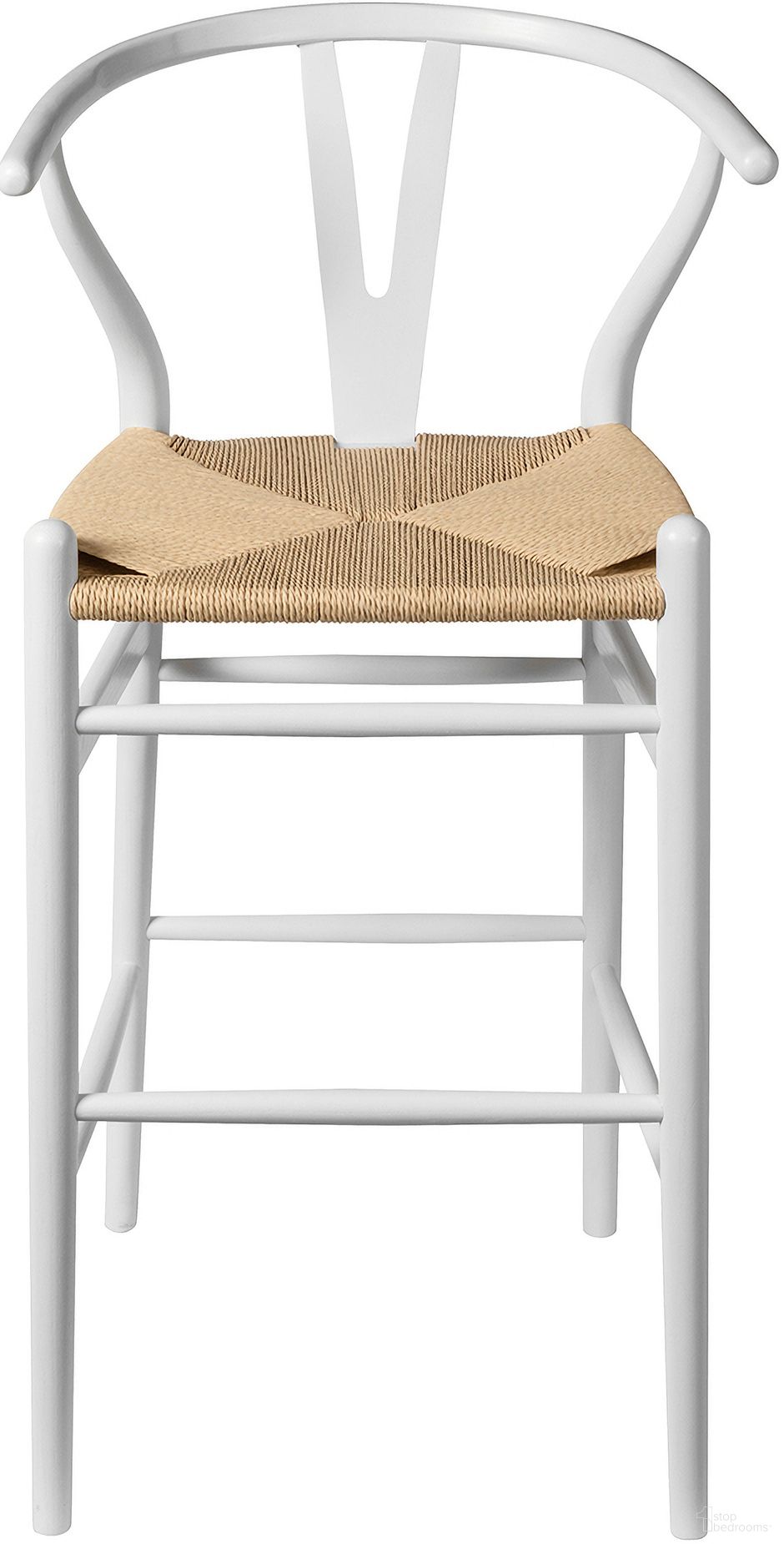 The appearance of Albany Bar Height Stool In White designed by Aeon in the modern / contemporary interior design. This white piece of furniture was selected by 1StopBedrooms from Albany Collection to add a touch of cosiness and style into your home. Sku: AE9249-Bar-Wht-Nat. Material: Wood.