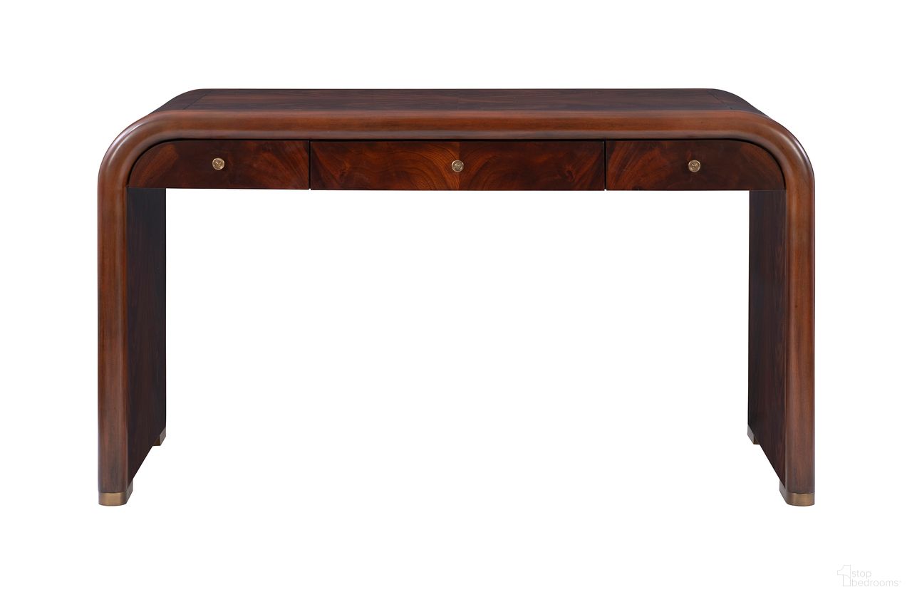 The appearance of Albers Desk In Mahogany and Brass designed by Maitland-Smith in the modern / contemporary interior design. This mahogany/brass piece of furniture was selected by 1StopBedrooms from Maitland Smith Collection to add a touch of cosiness and style into your home. Sku: 8391-55. Material: Mahogany.