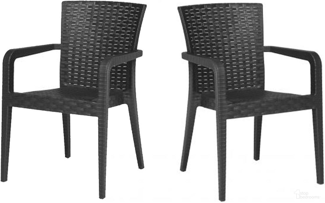The appearance of Alberta Set of 2 Stackable Armchair In Anthracite designed by Rainbow Outdoor in the traditional interior design. This anthracite piece of furniture was selected by 1StopBedrooms from Alberta Collection to add a touch of cosiness and style into your home. Sku: RBO-ALBERTA-ANT-AC-SET2. Material: Polypropylene.