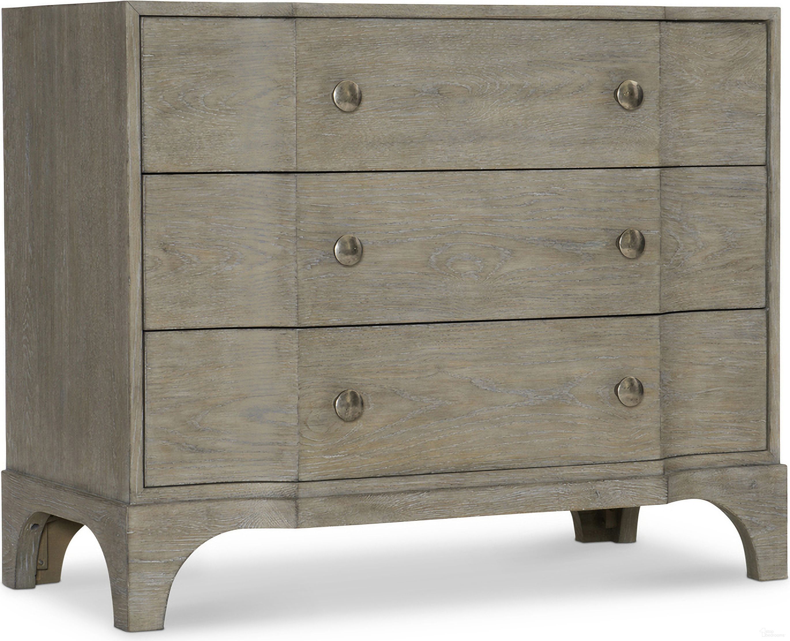The appearance of Albion Nightstand - 36.5" designed by Bernhardt in the traditional interior design. This pewter piece of furniture  was selected by 1StopBedrooms from Albion Collection to add a touch of cosiness and style into your home. Sku: 311230. Material: Wood.
